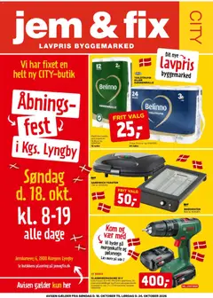 Eksempel på tilbudsavis Jem & fix -Tilbudsavis - Abningsfest, Lyngby fra butik Jem & fix gyldig fra 18/10/2026