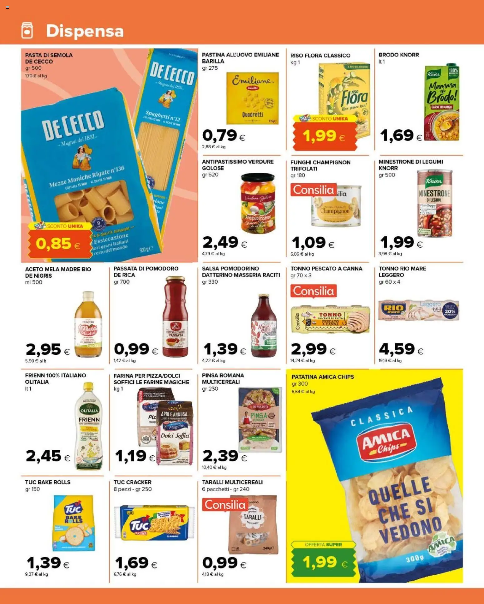 Anteprima dell'opuscolo Tigre volantino Amico dal negozio Tigre valido da 26/10/2026 - Pomodoro, Spaghetti, Legumi, Verdure, Farina, De Cecco, Semola, Aceto
