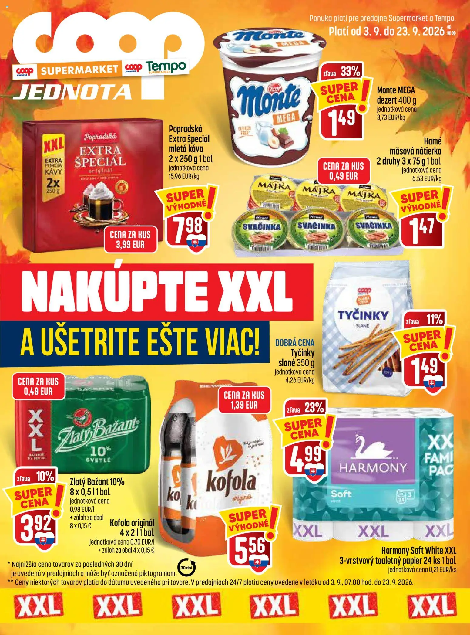 Náhľad COOP Jednota letáku platného od 03.09.2026