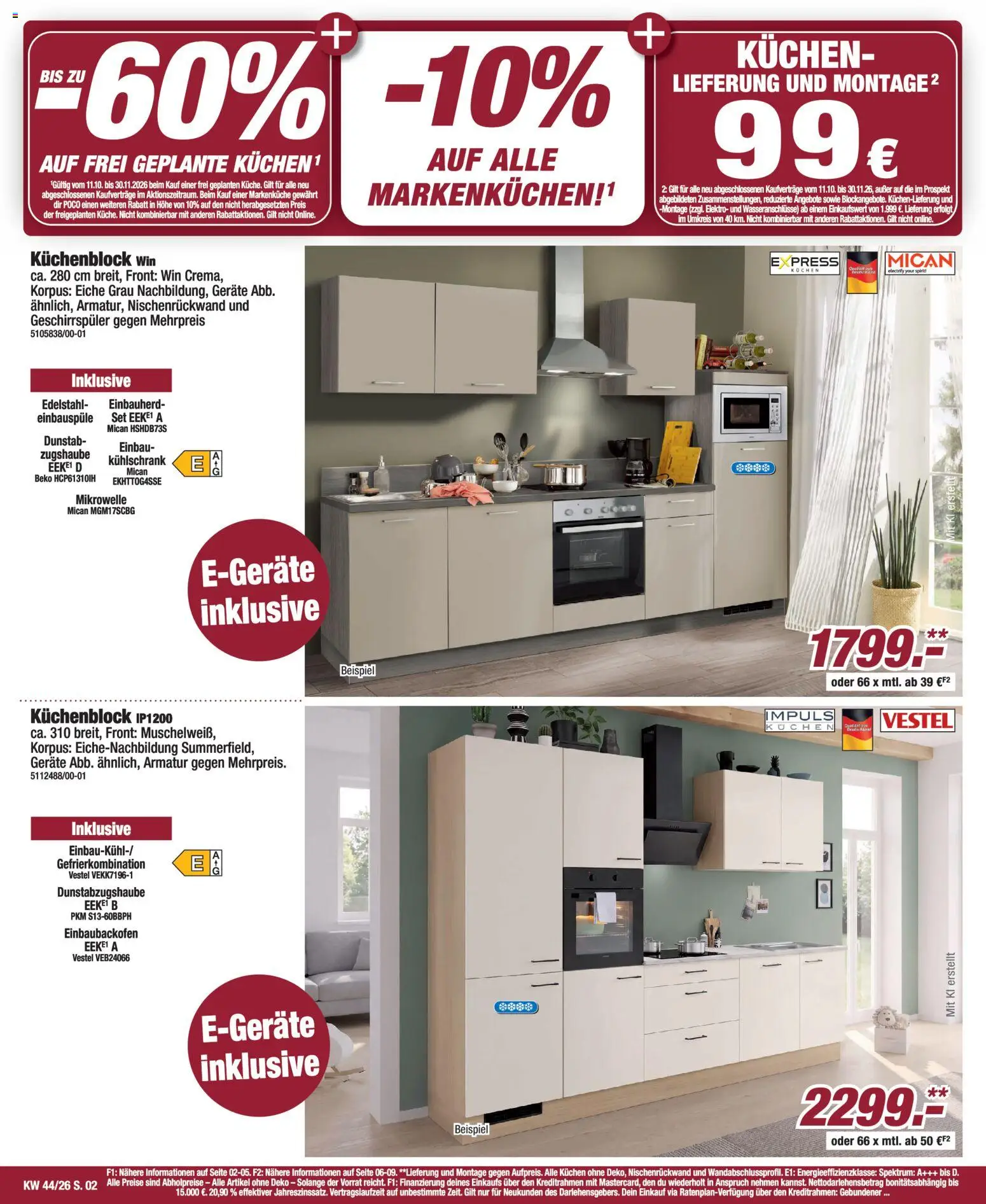 Vorschau von dem Prospekt des Geschäftes Poco, gültig ab dem 25.10.2026 - Kühlschrank, Kuchen, Mikrowelle, Geschirrspüler, Armatur, Küchenblock