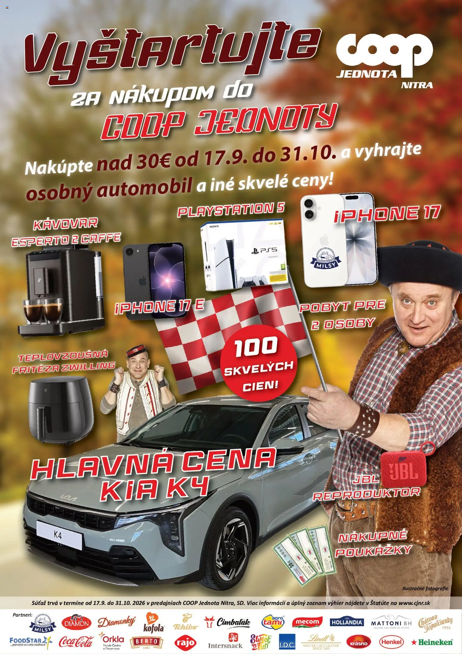 Náhľad COOP Jednota letáku platného od 22.10.2026 - Iphone, Teplovzdušná frítéza, Playstation, Kávovar, Lindt, Reproduktor, Mattoni, Fritéza