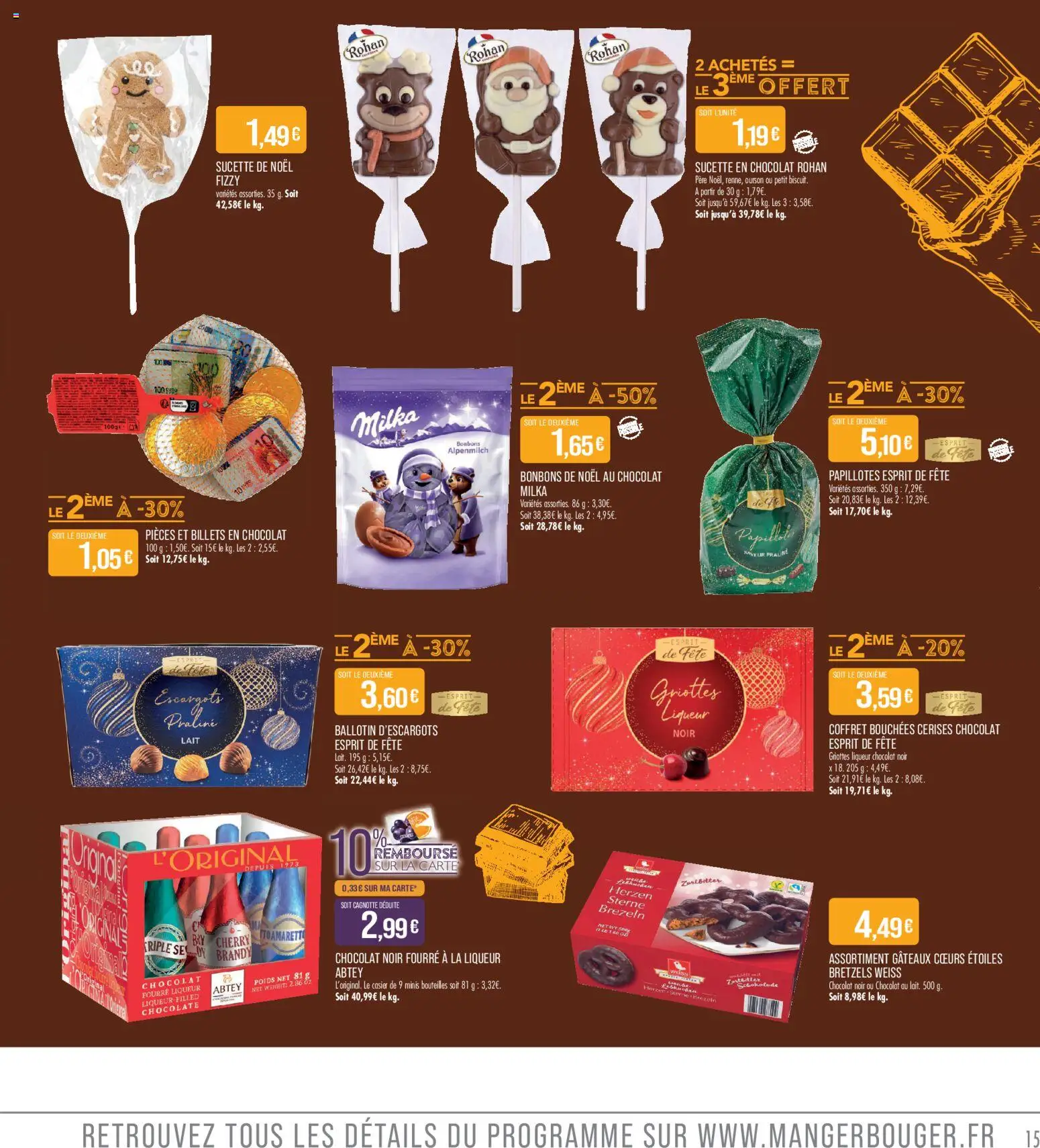 Prévisualisation de Match Supermarché - La match mania du magasin Match Supermarché formulaire valide 27/10/2026 - Chocolat, Bonbons, Escargots, Lait, Cerises, Brandy, Papillotes, Liqueur