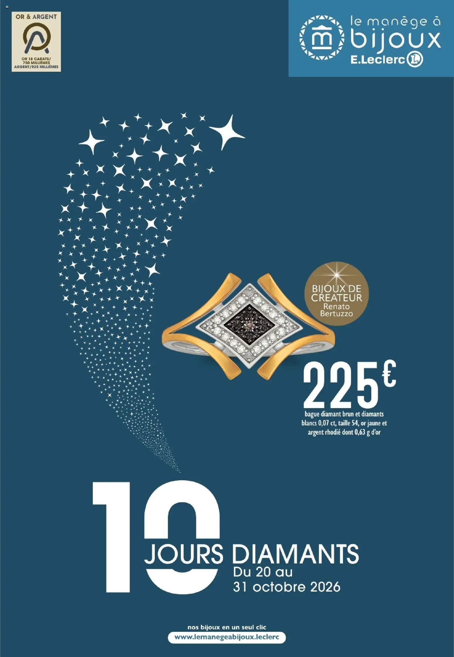 Prévisualisation de E.Leclerc 10 jours diamants du magasin E.Leclerc formulaire valide 20/10/2026 - Bague, Bijoux