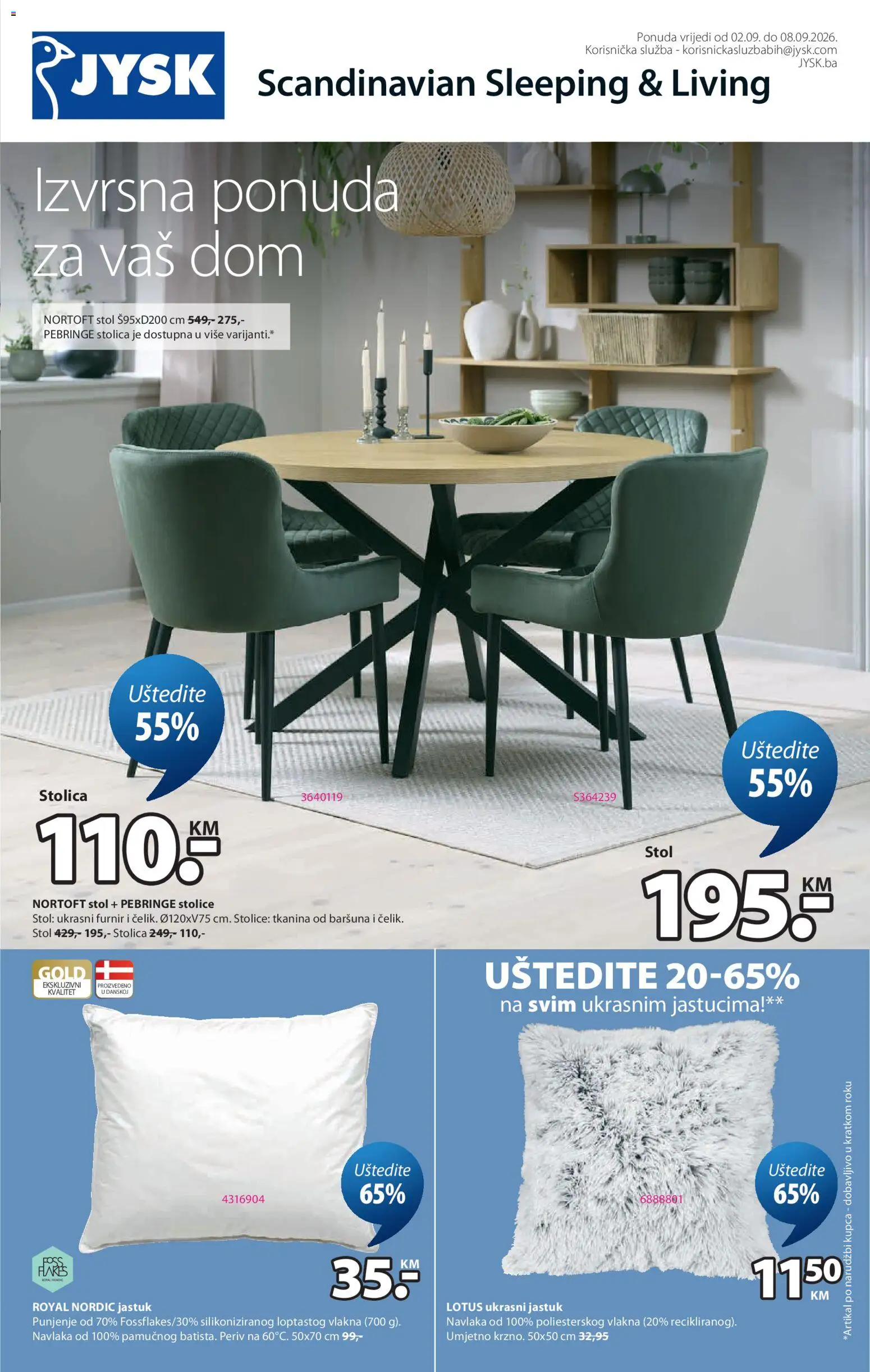 Pregled letka JYSK katalog trgovine JYSK vrijedi od 02.09.2026