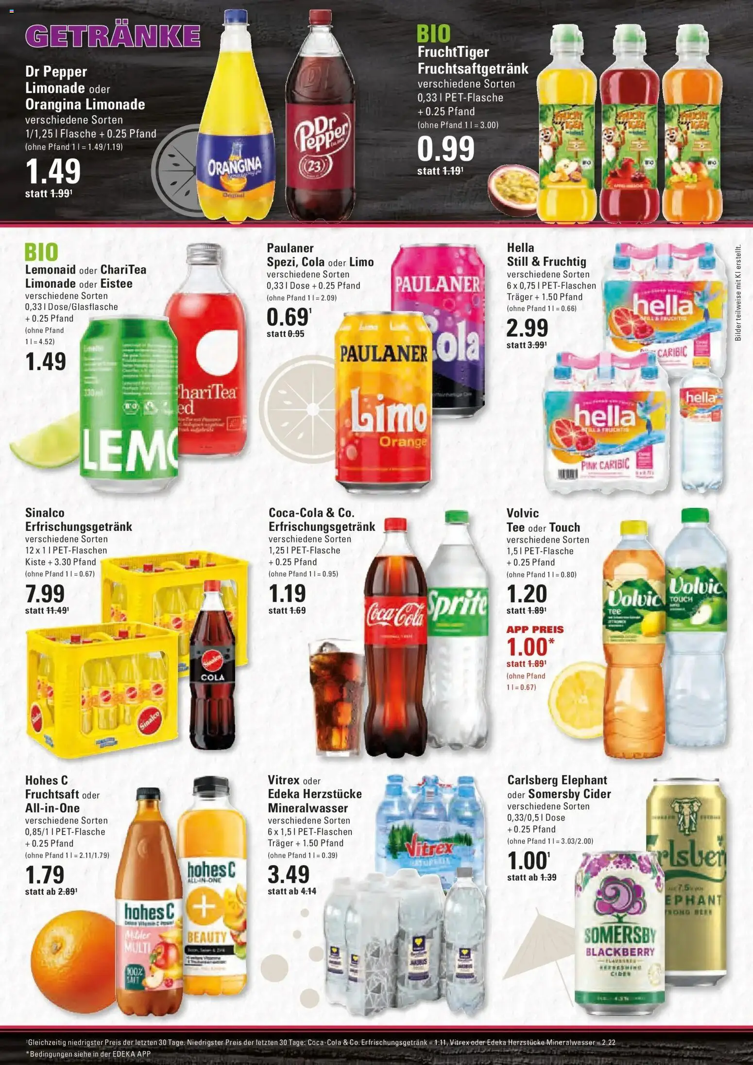 Vorschau von dem Prospekt des Geschäftes Edeka, gültig ab dem 26.10.2026 - Bilder, Tee, Cola, Mineralwasser, Carlsberg, Limonade, Sinalco, Volvic touch