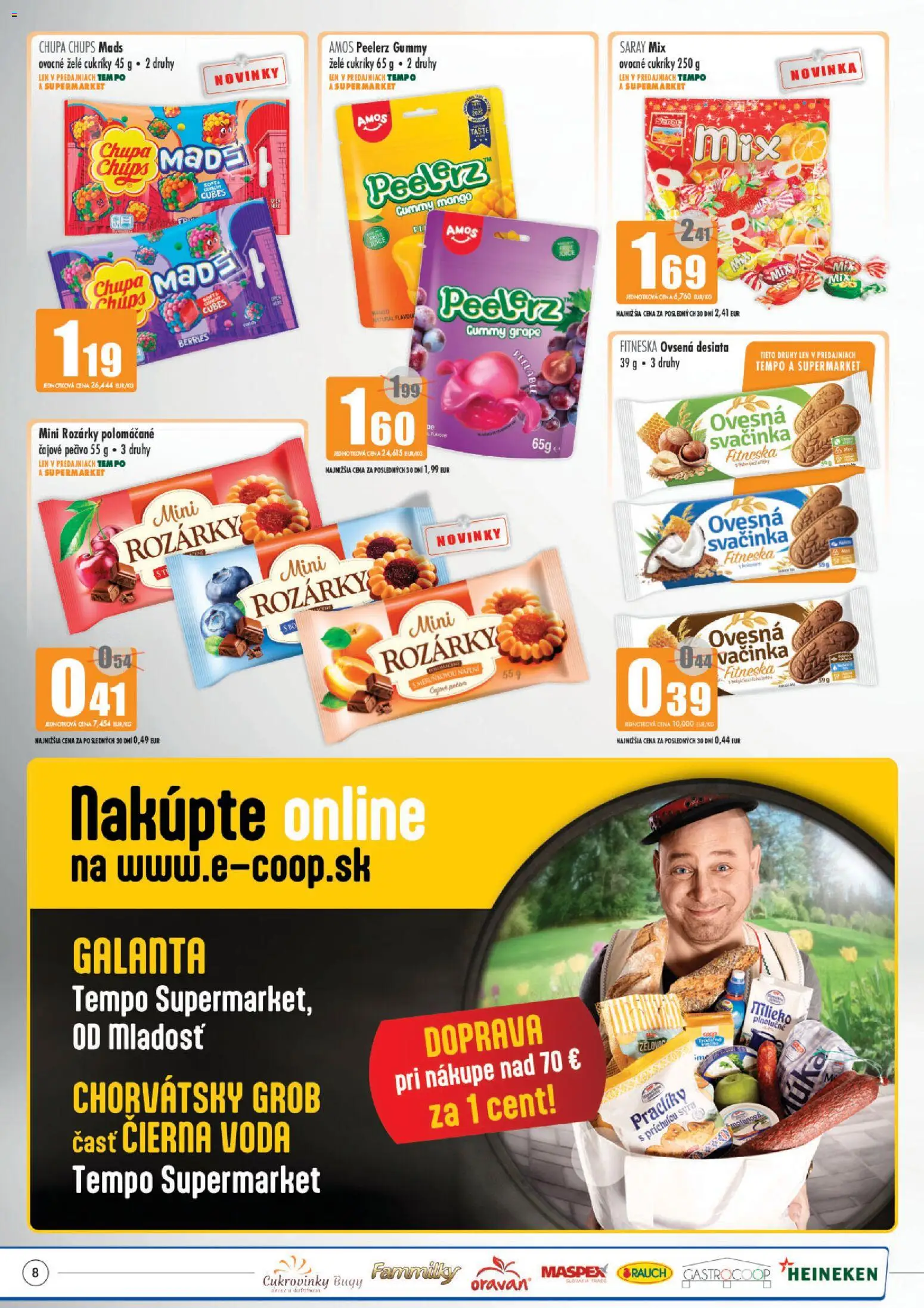 Náhľad COOP Jednota letáku platného od 03.09.2026 - Mango, Voda, Heineken, Cukrovinky, Pečivo, Cukríky