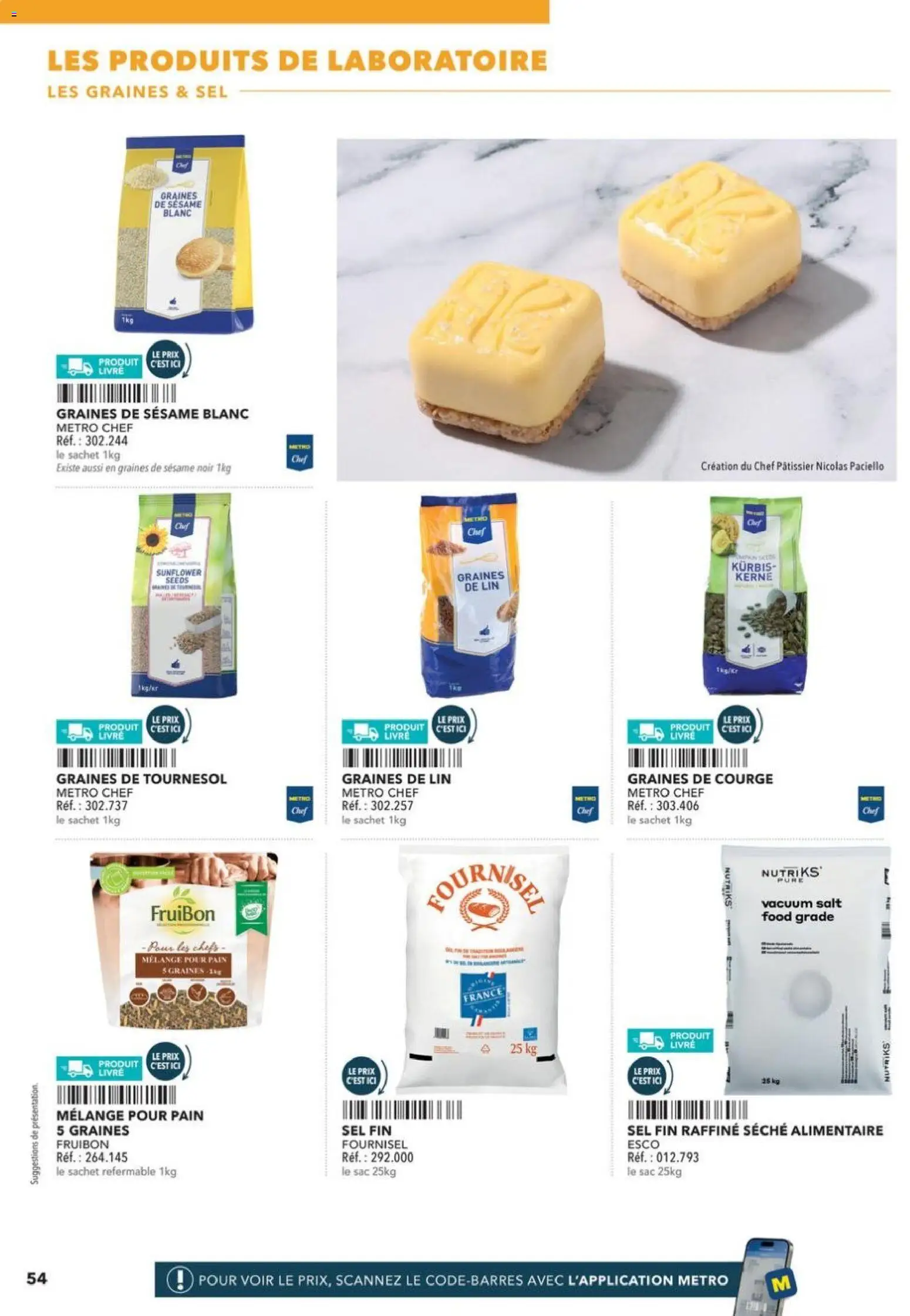 Prévisualisation de Boulangers Pâtissiers du magasin METRO formulaire valide 30/04/2026 - Livre, Sac, Pain, Graines de lin, Courge, Sésame, Graines de courge, Graines de tournesol
