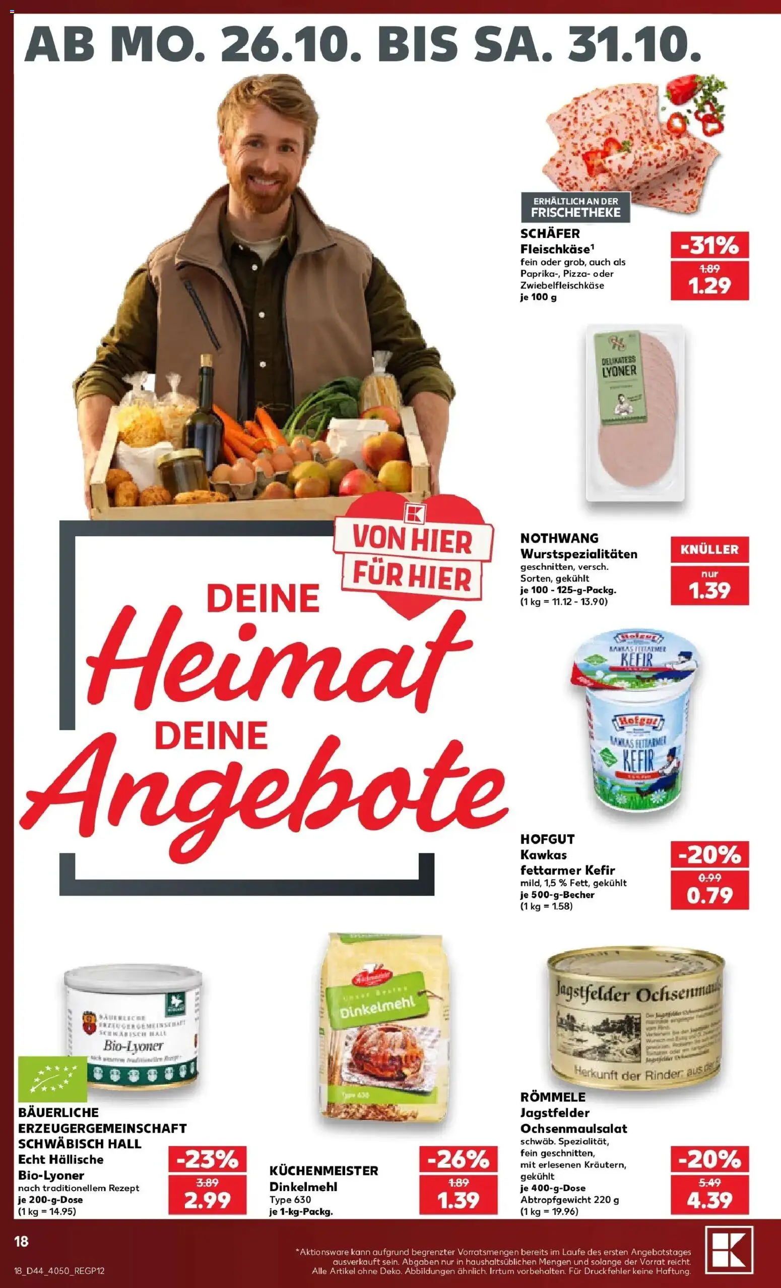 Vorschau von dem Prospekt des Geschäftes Kaufland, gültig ab dem 26.10.2026 - Pizza, Kefir
