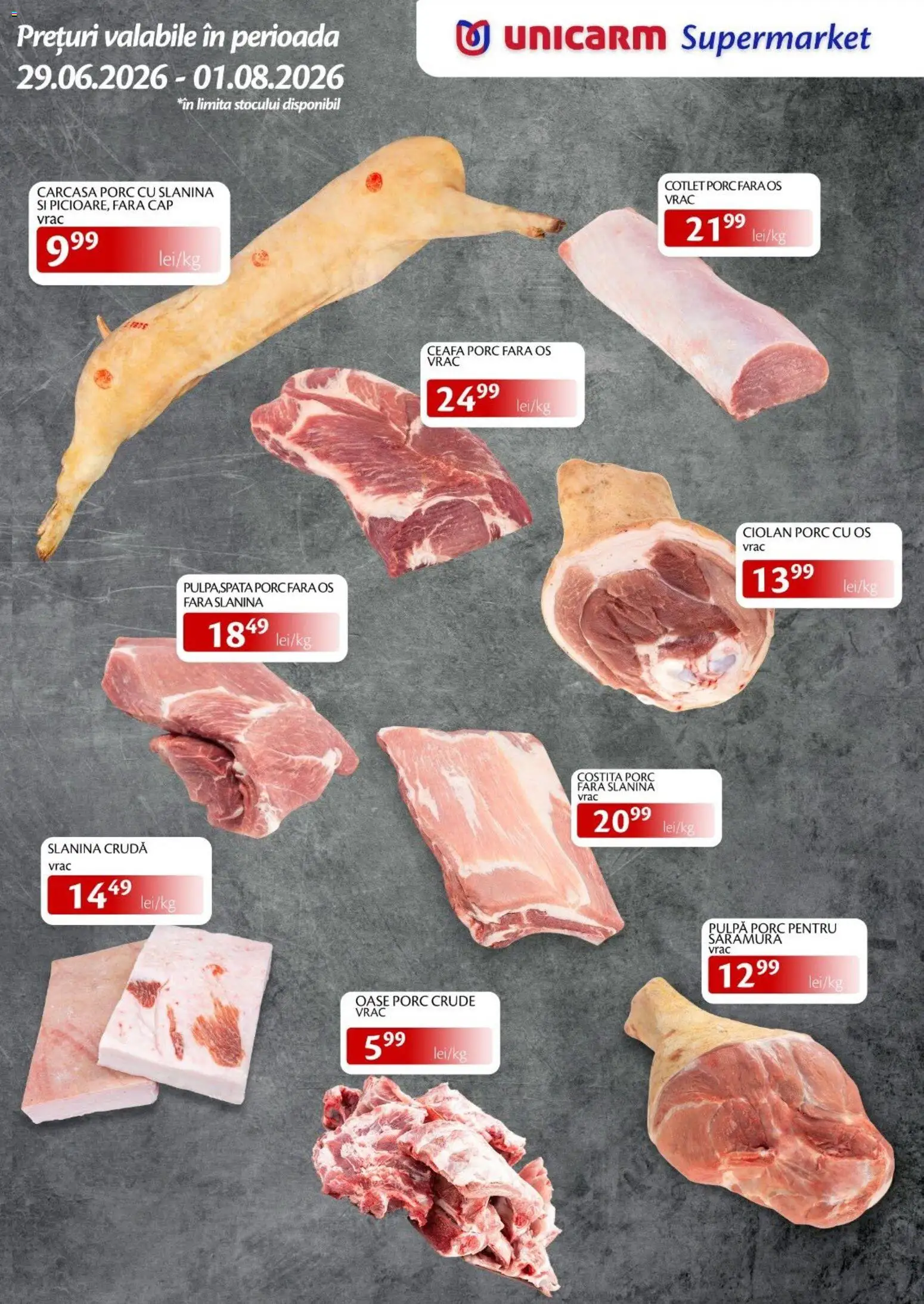 Previzualizarea de cataloage: Unicarm Unicarm Catalog valabil de la 29.06.2026 - Slanina, Cotlet, Carcasă