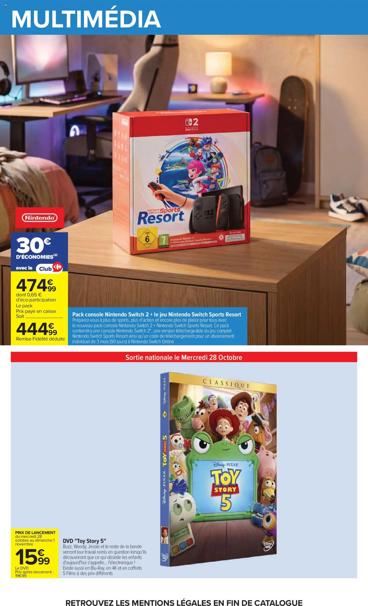 Prévisualisation de Carrefour Vos promos du quotidien du magasin Carrefour formulaire valide 27/10/2026 - Nintendo Switch, console Nintendo Switch