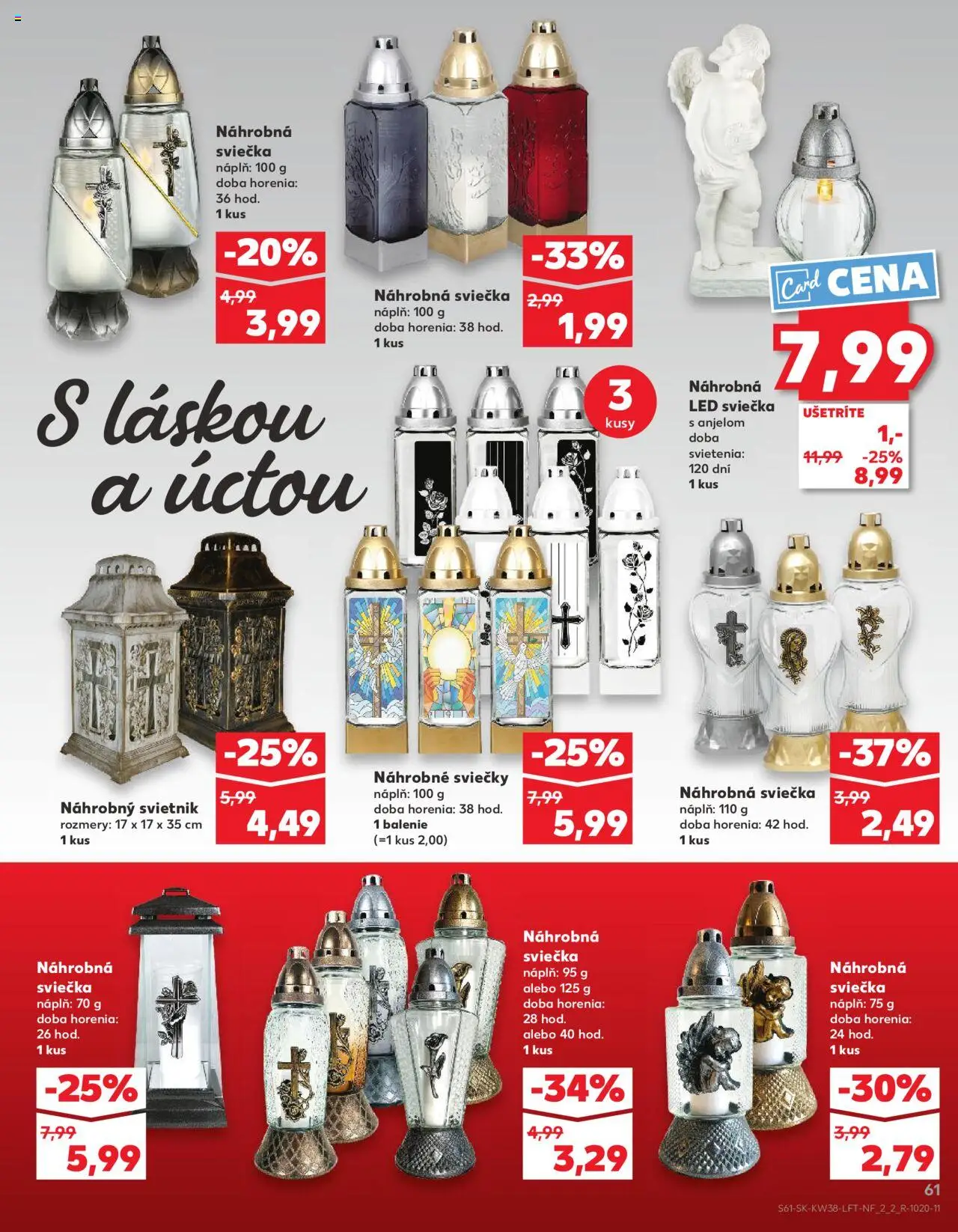 Náhľad Kaufland letáku platného od 18.09.2025 - Sviečky, Led, Svietnik, Náhrobné sviečky