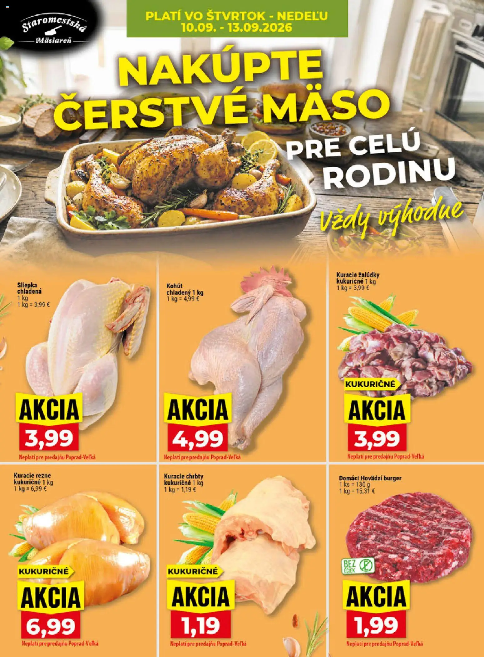 Náhľad Klas letáku platného od 07.09.2026 - Mäso, Kuracie rezne, Rezne