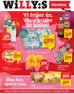 Förhandsgranska reklamblad Willys erbjudanden Hemma från butik Willys gäller från 26/10/2026