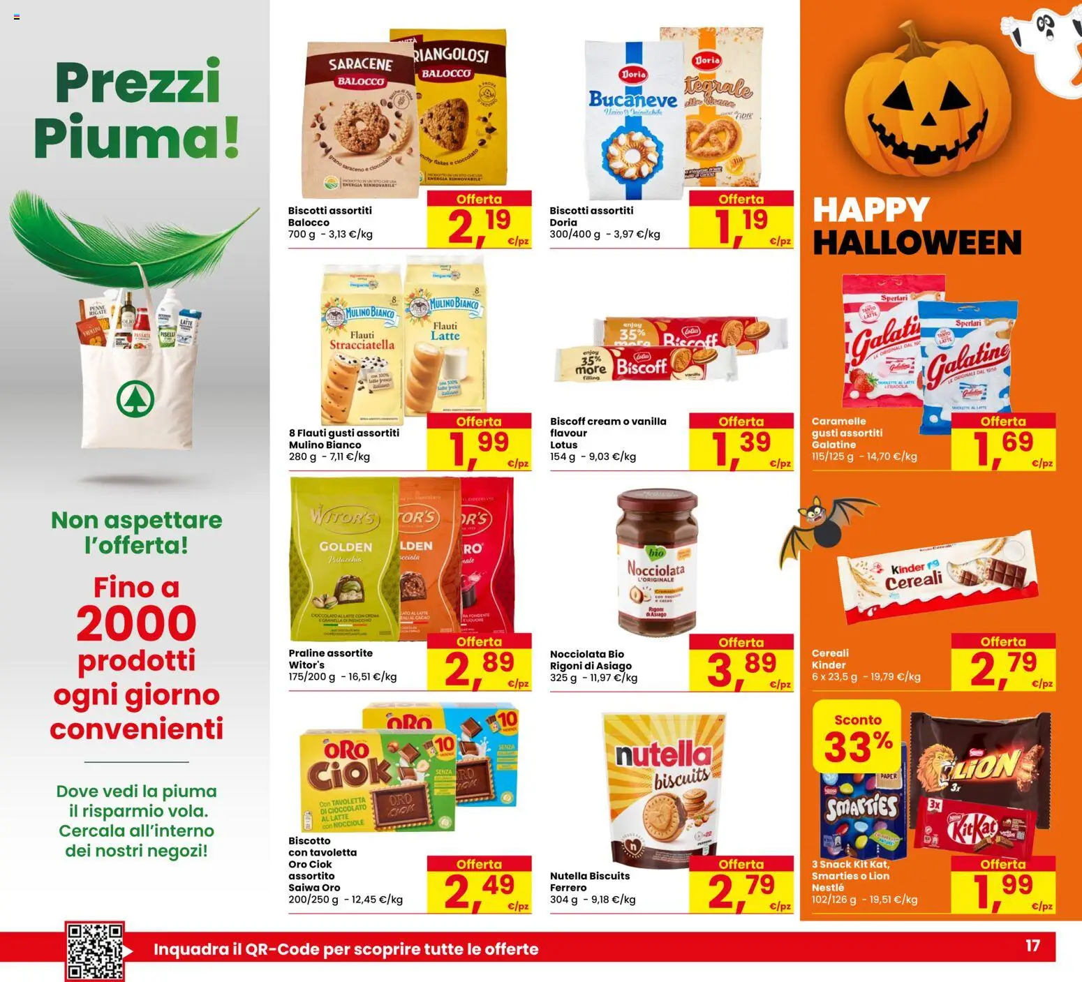 Anteprima dell'opuscolo Eurospar volantino Calalzo dal negozio Eurospar valido da 29/10/2026 - Latte, Nutella, Piselli, Cereali, Caramelle, Nocciole, Cacao, Tavoletta