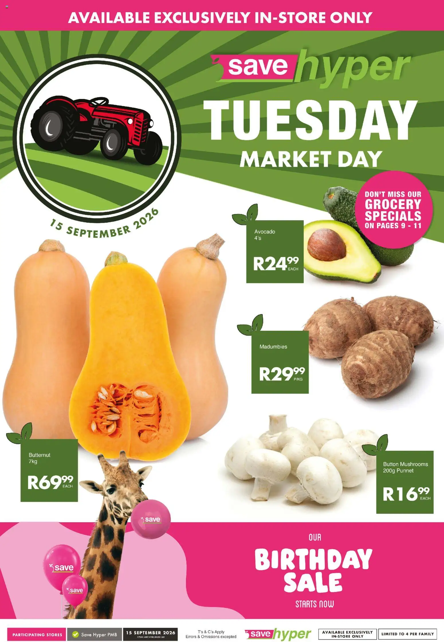 Preview of Save flyer valid from 15/09/2026 - Avocado, Peach, Mushrooms