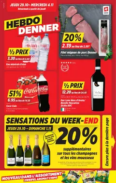 Vorschau des Merkblatts Denner aktionen FR vom Shop Denner gültig von 29.10.2026 bis 04.11.2026