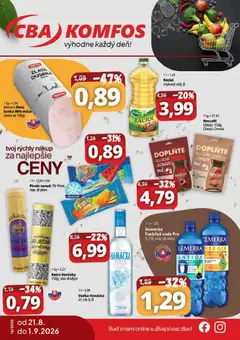 Náhľad CBA Komfos letáku platného od 21.08.2026