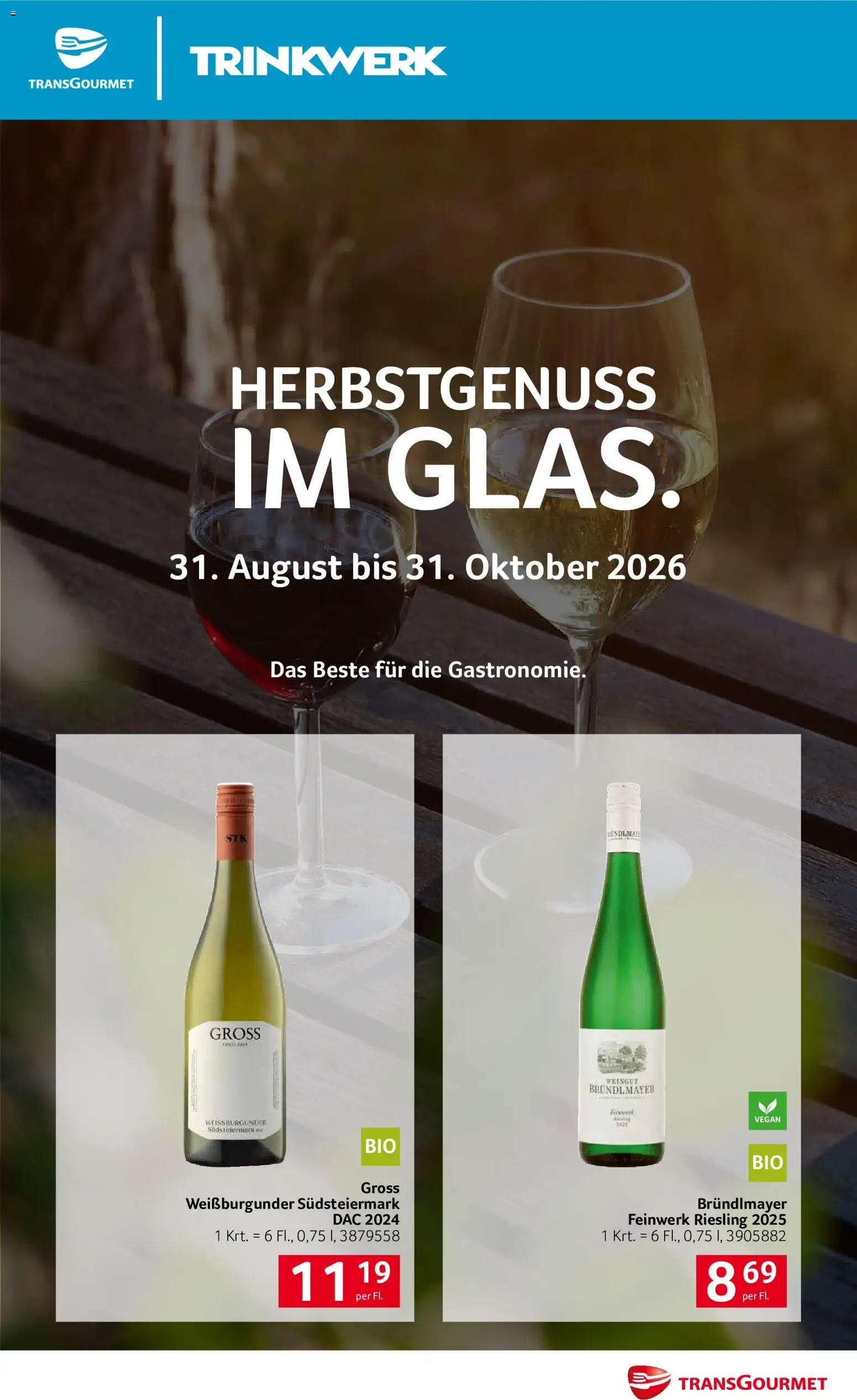 Vorschau der Angebote: Transgourmet Transgourmet Trinkwerk Herbst gültig ab 30.08.2026