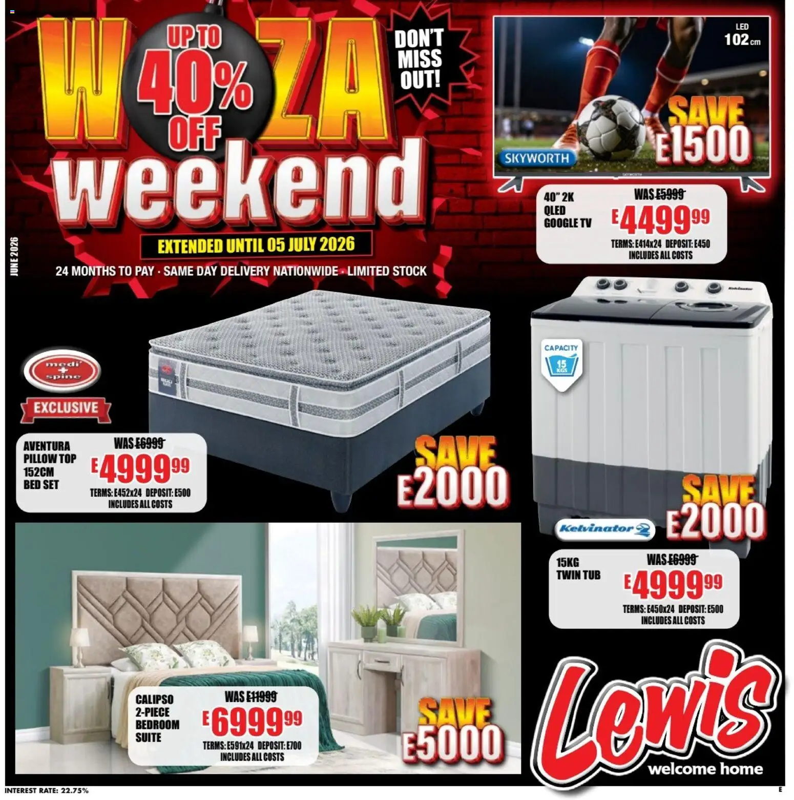 Preview of Lewis Stores flyer valid from 22/06/2026