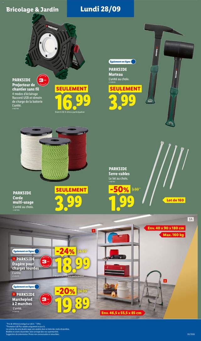Nouveau catalogue Lidl à partir du 24/09