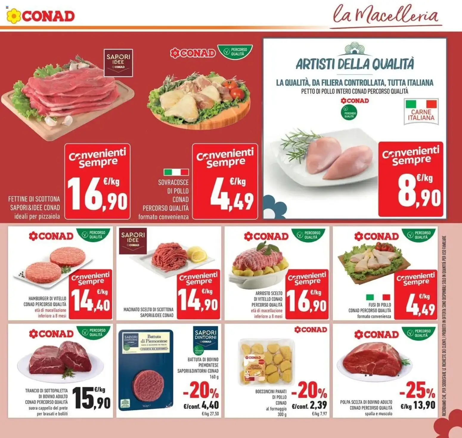 Anteprima dell'opuscolo Conad volantino Brembate di Sopra dal negozio Conad valido da 21/10/2026 - Hamburger, Pollo, Cappello, Bovino, Vitello, Arrosto, Macinato, Pollo intero