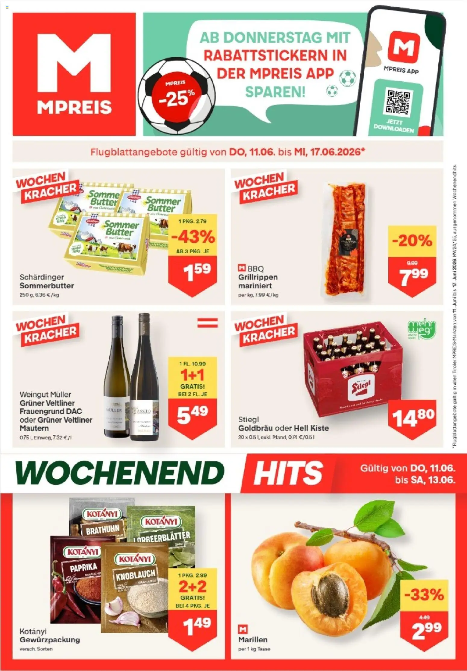 Vorschau der Angebote: MPREIS MPREIS Absam gültig ab 11.06.2026 - Butter, Knoblauch