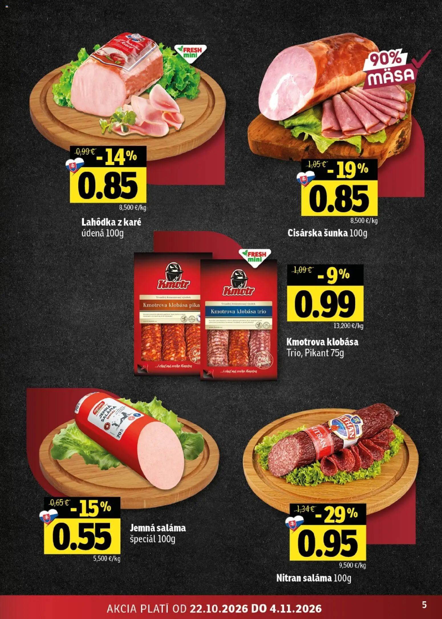 Náhľad Fresh letáku platného od 22.10.2026 - Klobása, Šunka, Saláma