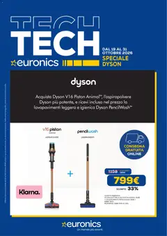 Anteprima dell'opuscolo Euronics volantino Dyson dal negozio Euronics valido da 19/10/2026