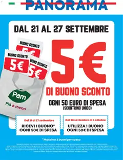 Anteprima dell'opuscolo Panorama volantino Sconto 5€ dal negozio Panorama valido da 21/09/2026