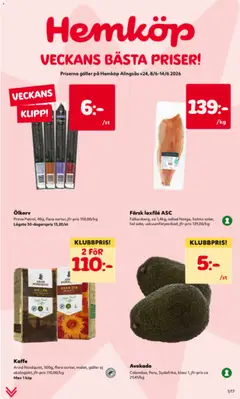 Förhandsgranska reklamblad Hemköp erbjudanden från butik Hemköp gäller från 08/06/2026
