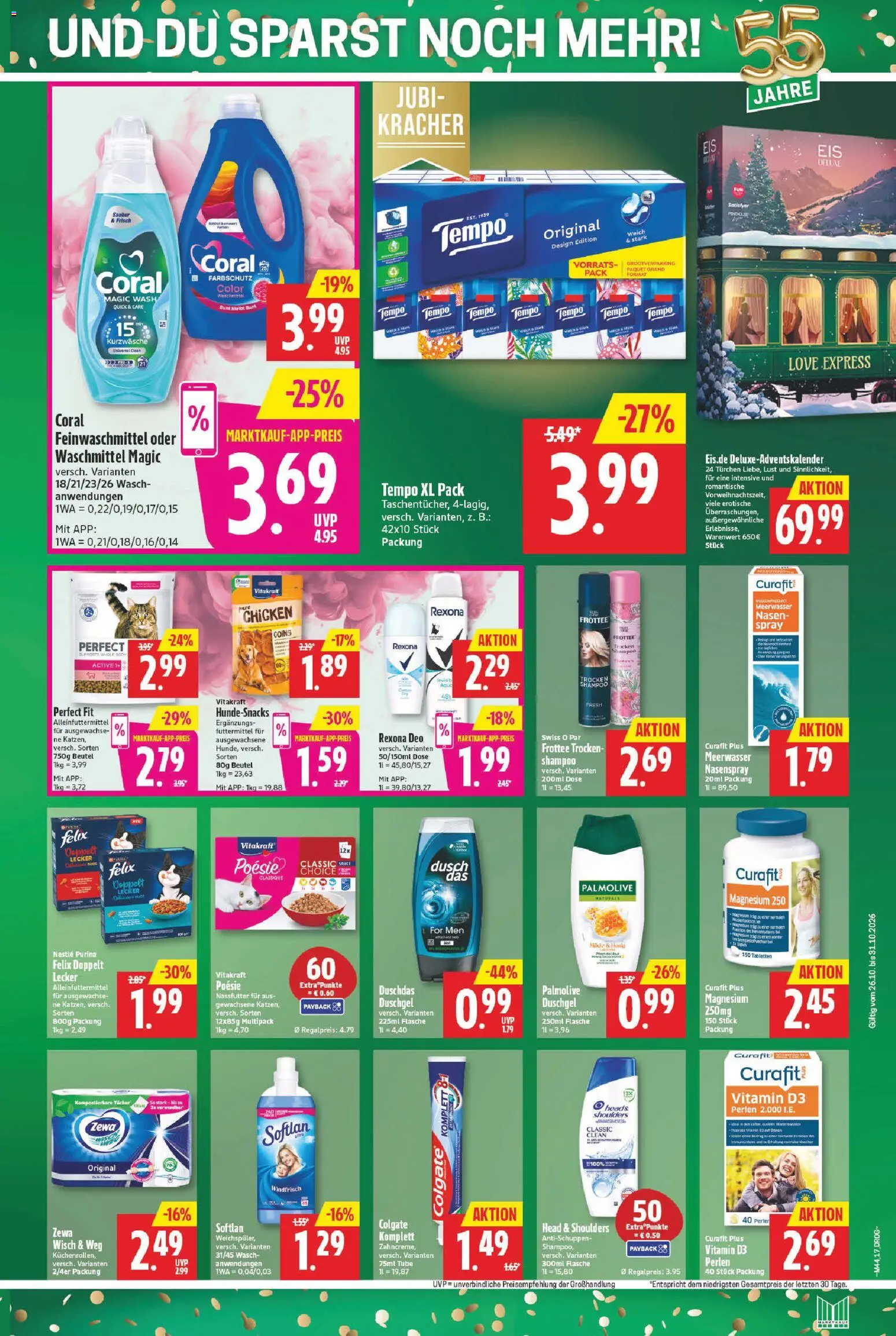 Vorschau von dem Prospekt des Geschäftes Marktkauf, gültig ab dem 26.10.2026 - Shampoo, Waschmittel, Tempo, Duschgel, Coral, Zewa, Duschdas, Head & shoulders