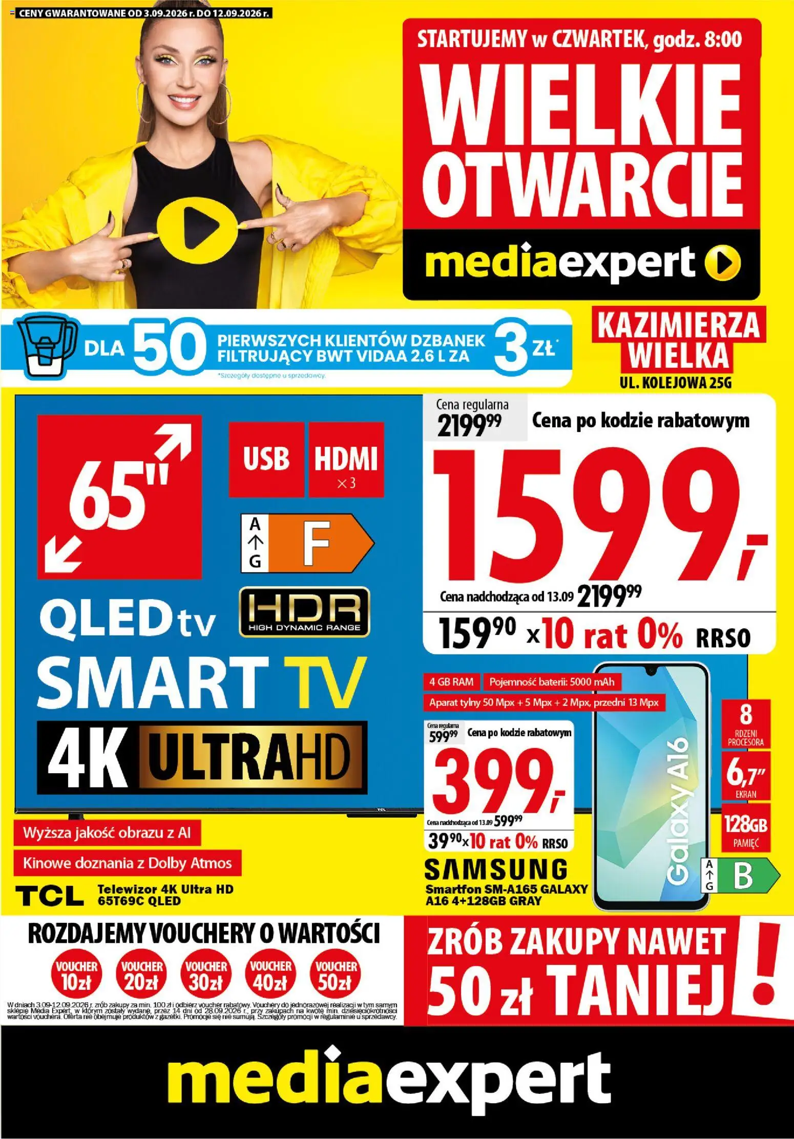 Pogląd gazetki "Mediaexpert promocje - Wielkie otwarcie Kazimierza Wielka" ze sklepu Mediaexpert ważnej od 03.09.2026