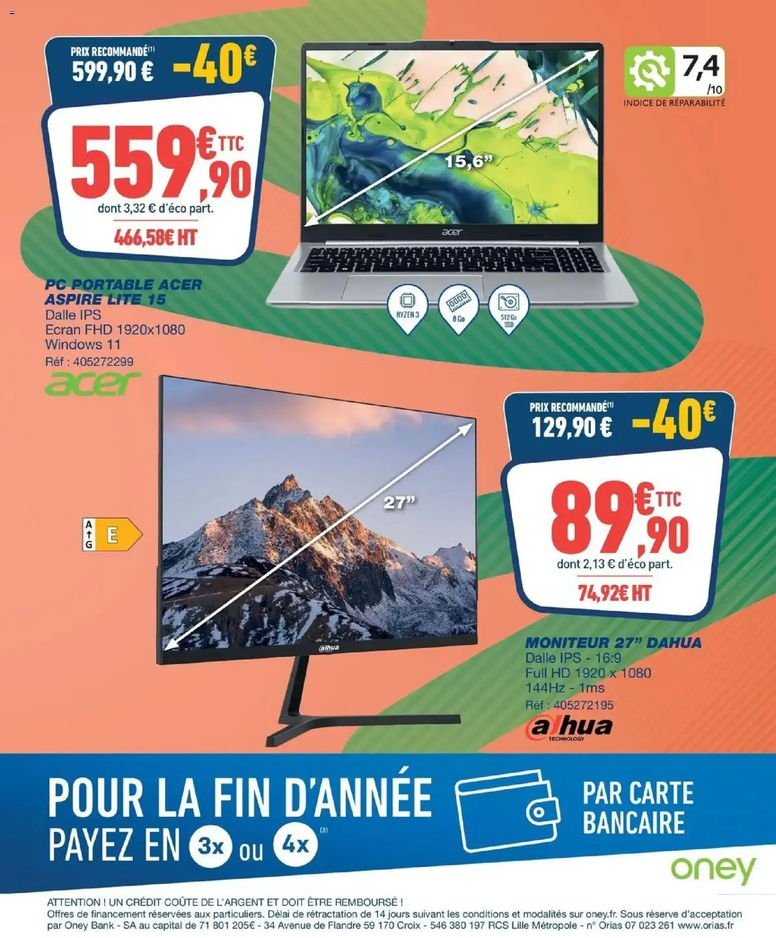 Prévisualisation de Prix en folie! du magasin Bureau Vallée formulaire valide 02/11/2026 - PC, PC portable, Dalle, Portable, Moniteur