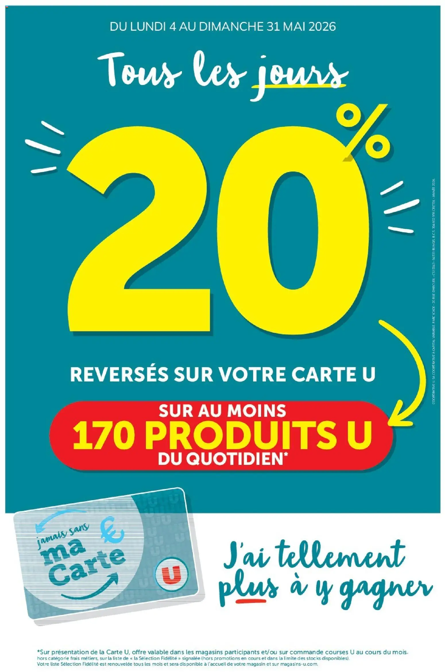 Prévisualisation de Hyper U - Ma sélection Carte U mai du magasin Hyper U formulaire valide 04/05/2026