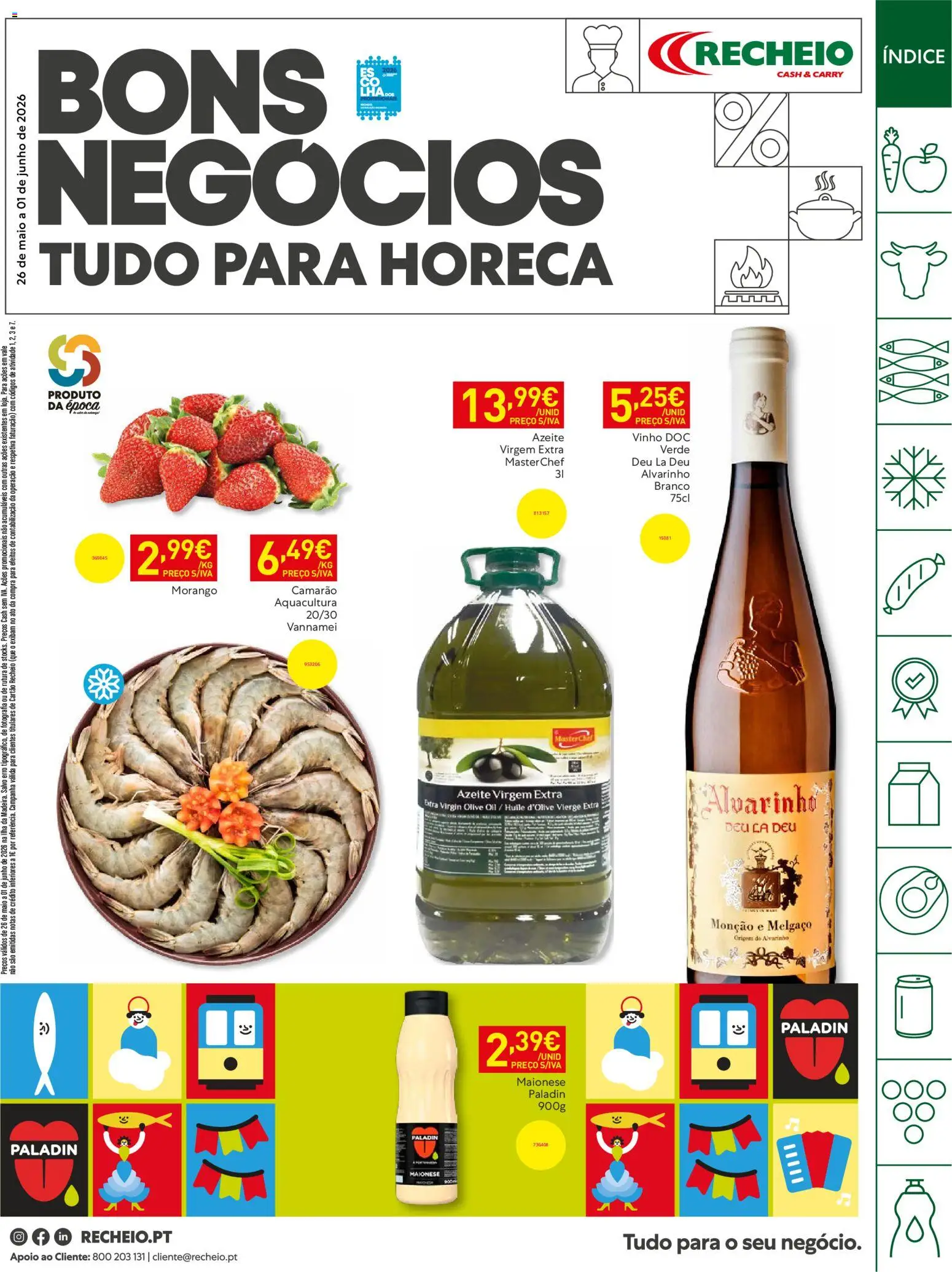Pré-visualização do folheto da loja Recheio válida a partir de 26/05/2026 - Azeite, Vinho, Camarão, Maionese, Azeite virgem extra