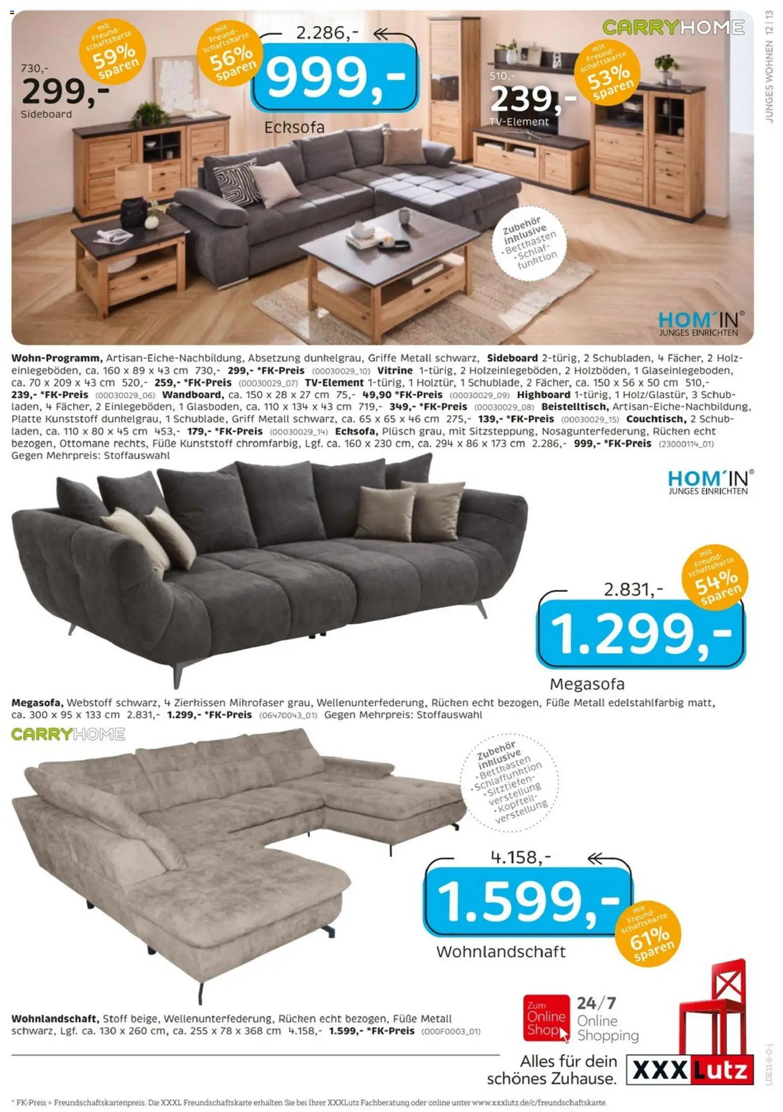 Vorschau von dem Prospekt des Geschäftes XXXLutz, gültig ab dem 24.10.2026 - Sideboard, Ecksofa, Vitrine, Wohnlandschaft, HIghboard