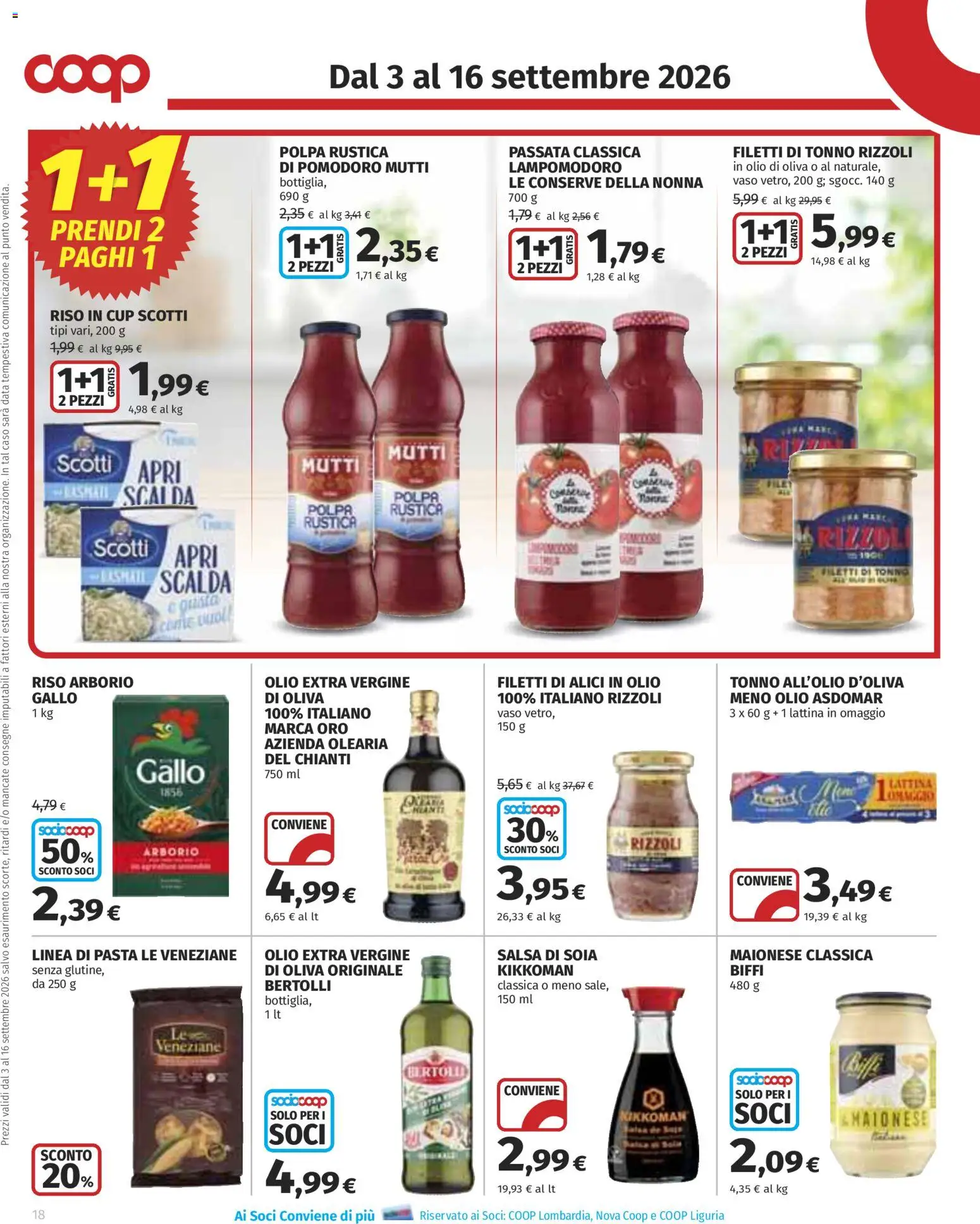 Anteprima dell'opuscolo COOP volantino Superstore Lombardia dal negozio COOP valido da 03/09/2026 - Pasta, Olio di Oliva, Pomodoro, Olio, Salsa, Mutti, Vaso, Conserve