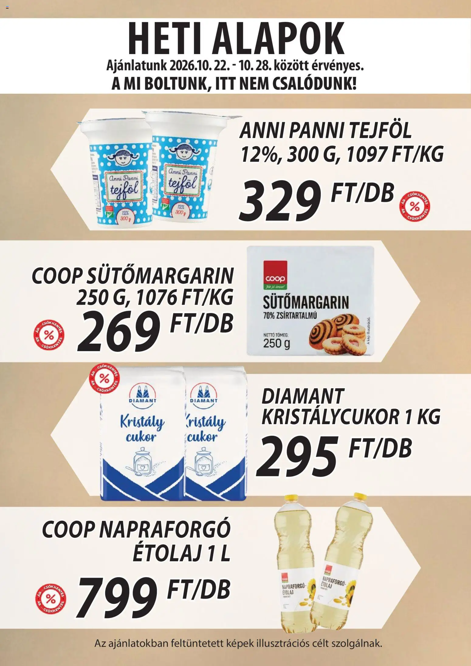 COOP Szolnok - COOP Szolnok akciós újság megtekintése, amely érvényes 2026.10.22.-től - Cukor, Napraforgó, Drón, Tejföl, Kristálycukor, Étolaj, Sütőmargarin