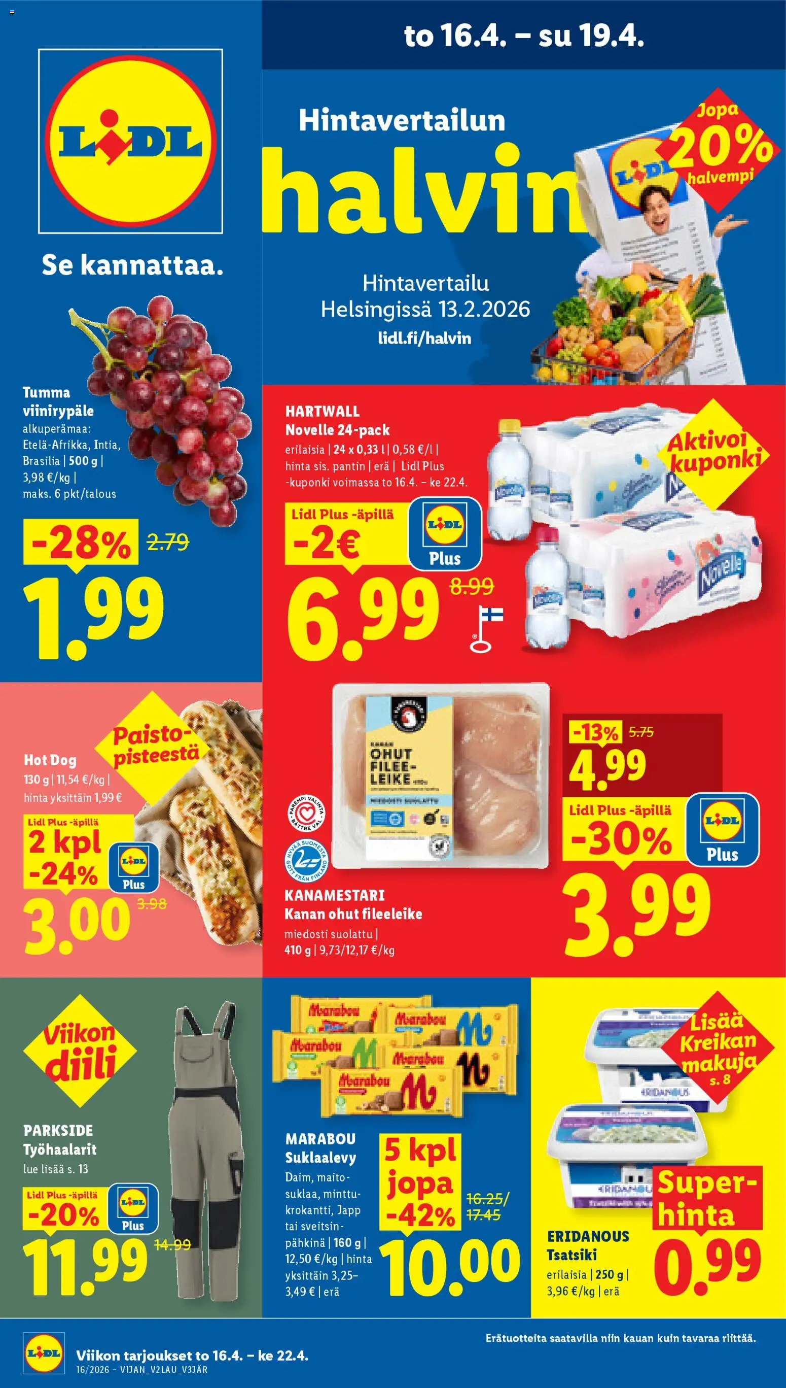 Kaupan Lidl Lidl tarjoukset esikatselu, voimassa 16/04/2026