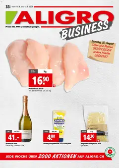 Vorschau des Merkblatts Aligro aktionen Business Chavannes, Matran, Genf, Sitten vom Shop Aligro gültig von 10.08.2026 bis 15.08.2026