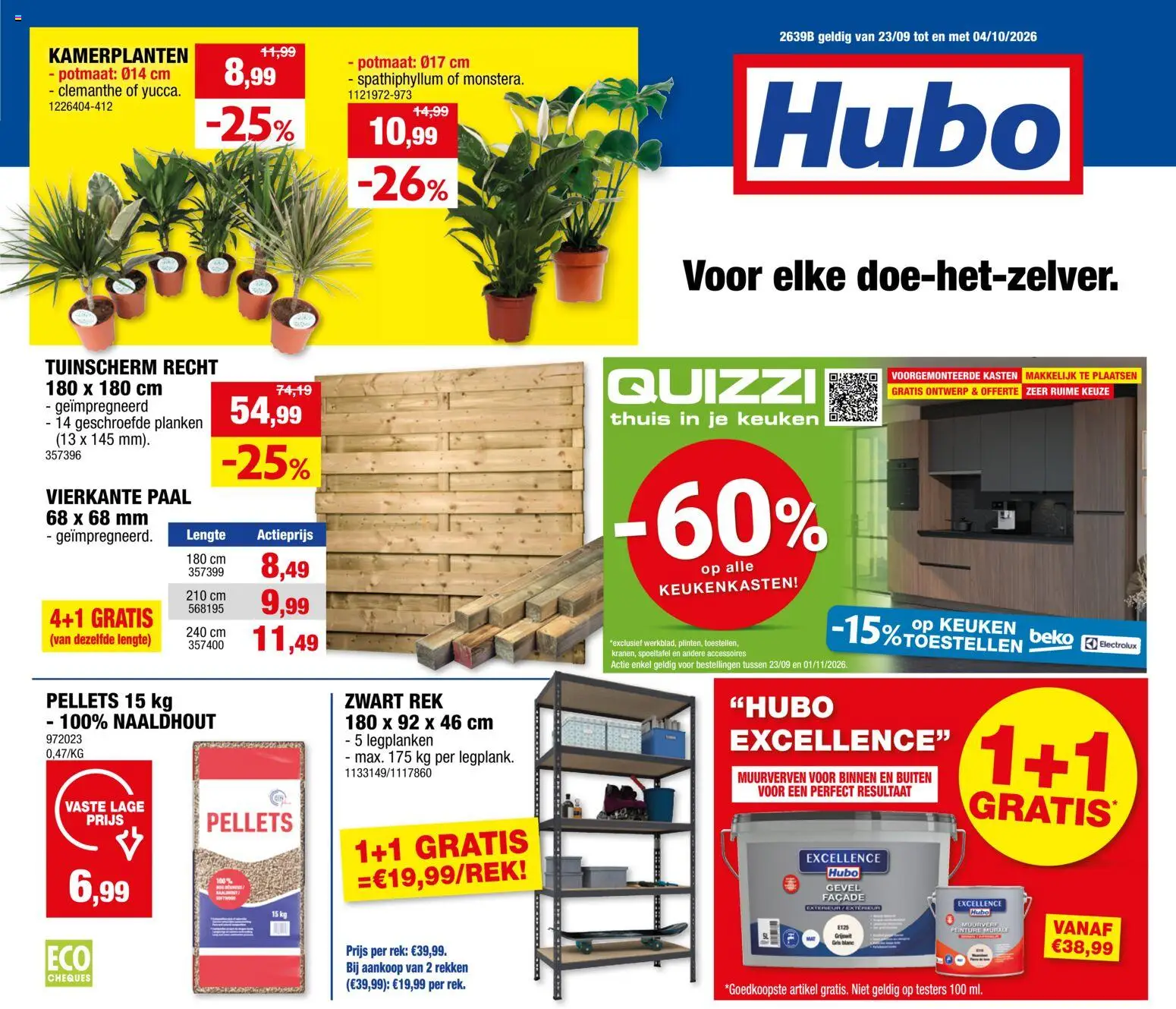 Voorbeeld van Hubo Folder van winkel Hubo geldig vanaf 23/09/2026 - Paal, Kamerplanten, Planken
