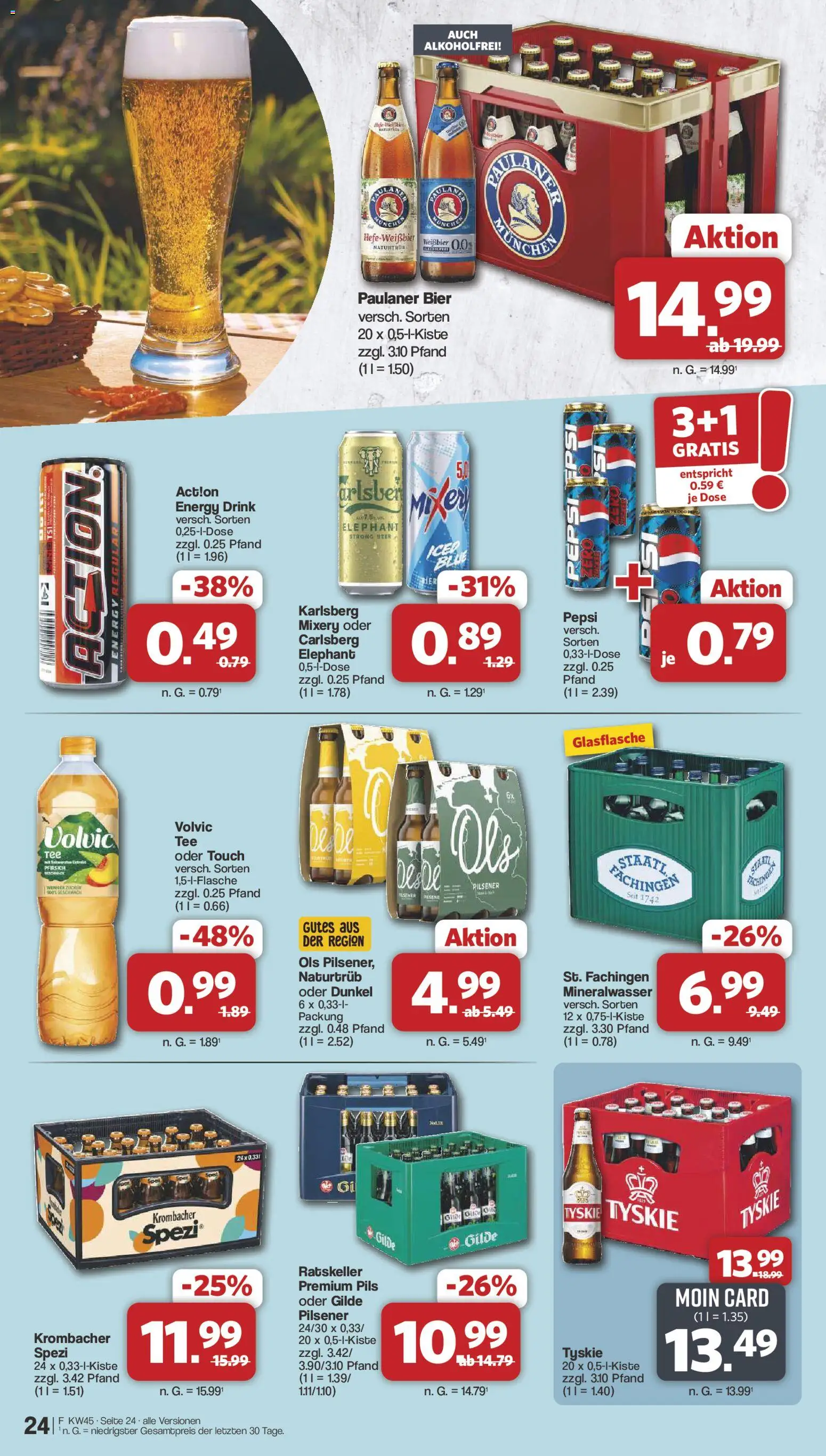 Vorschau von dem Prospekt des Geschäftes Famila Nordwest, gültig ab dem 02.11.2026 - Bier, Krombacher, Paulaner, Energy, Pepsi, Tyskie, Mixery, Weißbier