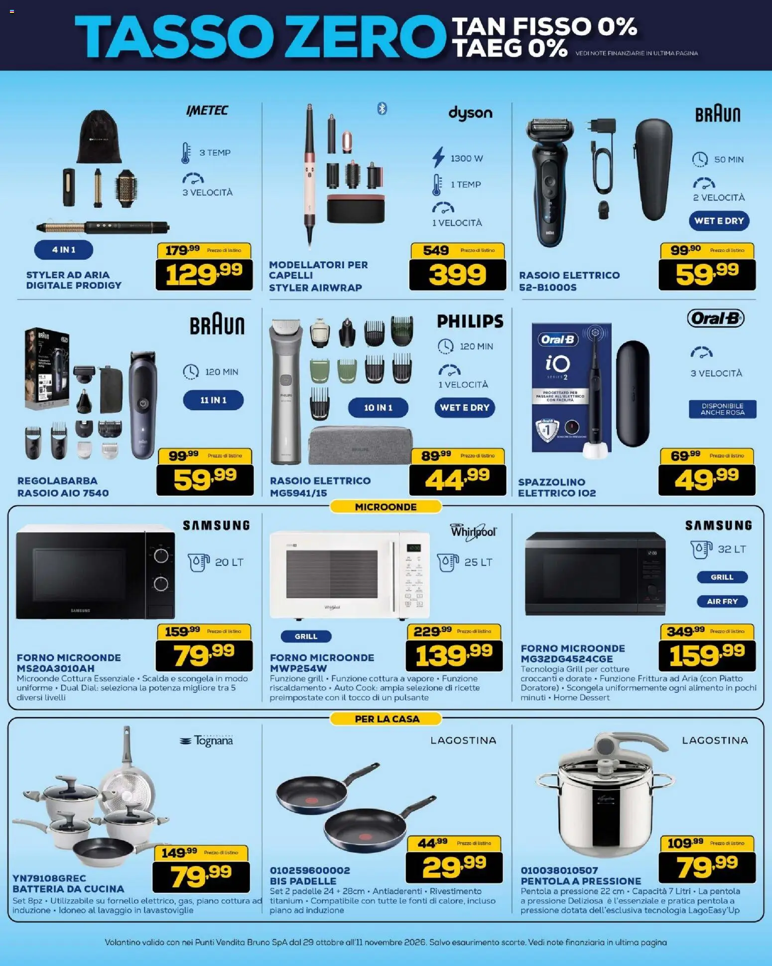 Anteprima dell'opuscolo BRUNO Black Friday dal negozio BRUNO valido da 29/10/2026 - Lavastoviglie, Piatto, Microonde, Dessert, Rasoio elettrico, Piano cottura, Spazzolino, Fornello