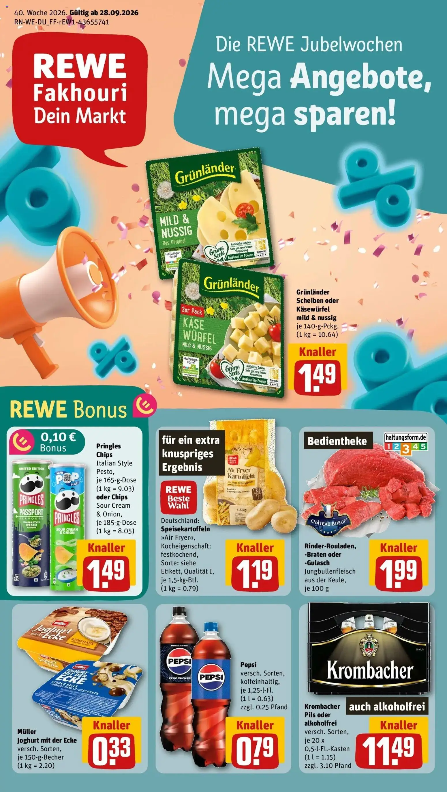 Vorschau von dem Prospekt des Geschäftes Rewe, gültig ab dem 28.09.2026