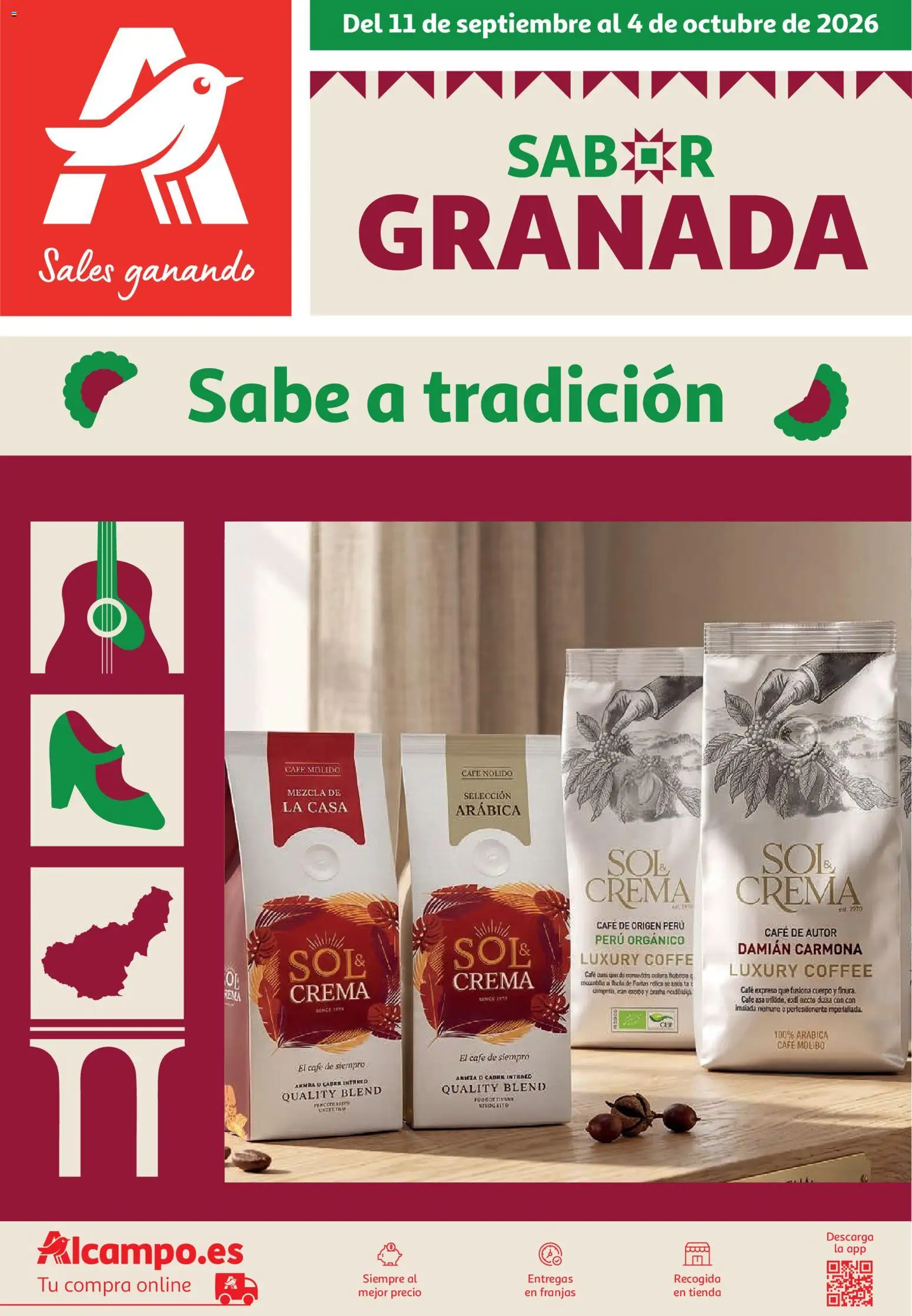 Vista previa del folleto de la tienda Alcampo válido desde el 11/09/2026 - Café, Granada, Crema, Café molido