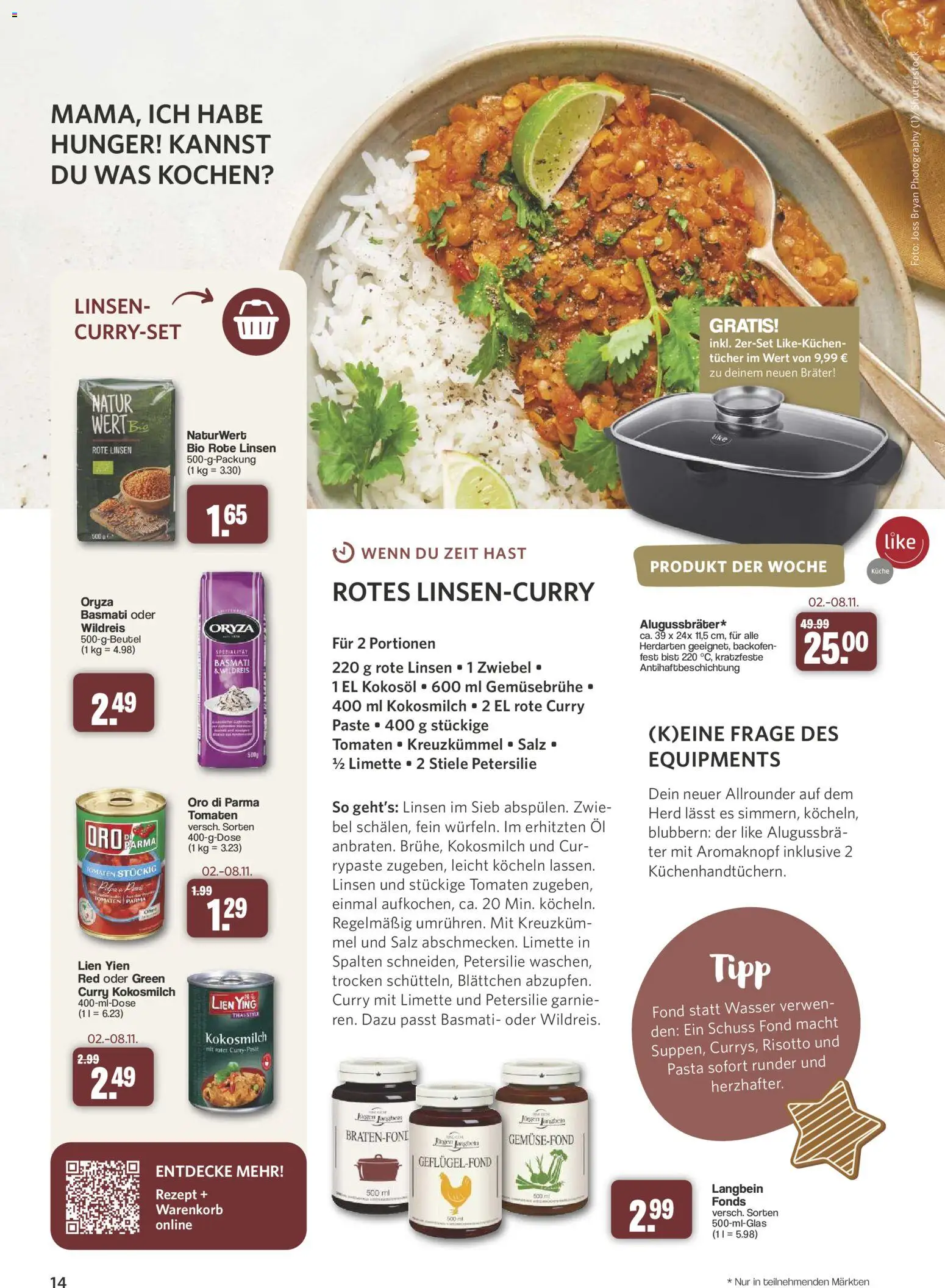 Vorschau von dem Prospekt des Geschäftes Famila Nordwest, gültig ab dem 26.10.2026 - Küche, Pasta, Öl, Petersilie, Tomaten, Kokosmilch, Limette, Oro di parma
