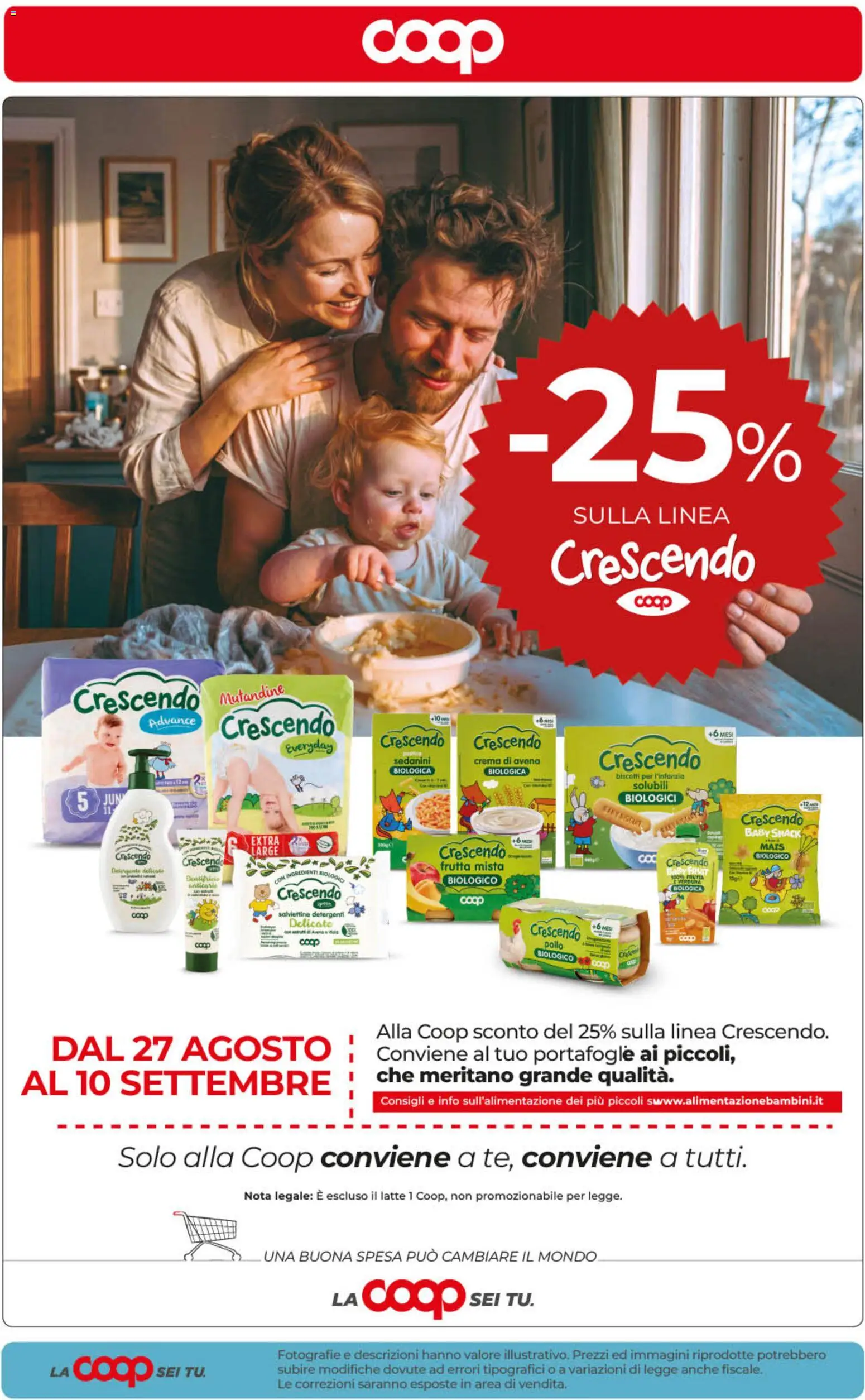 Anteprima dell'opuscolo COOP volantino Sicilia dal negozio COOP valido da 01/09/2026 - Crema, Biscotti, Pollo, Latte, Frutta, Mais, Ingredienti, Mutandine