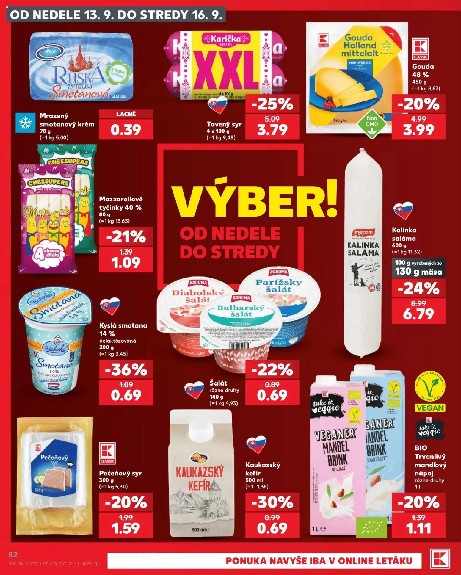 Náhľad Kaufland letáku platného od 10.09.2026 - Zmrzlina, Kefír, Kyslá smotana, Smotana, Gouda, Saláma, Krém, Tavený syr