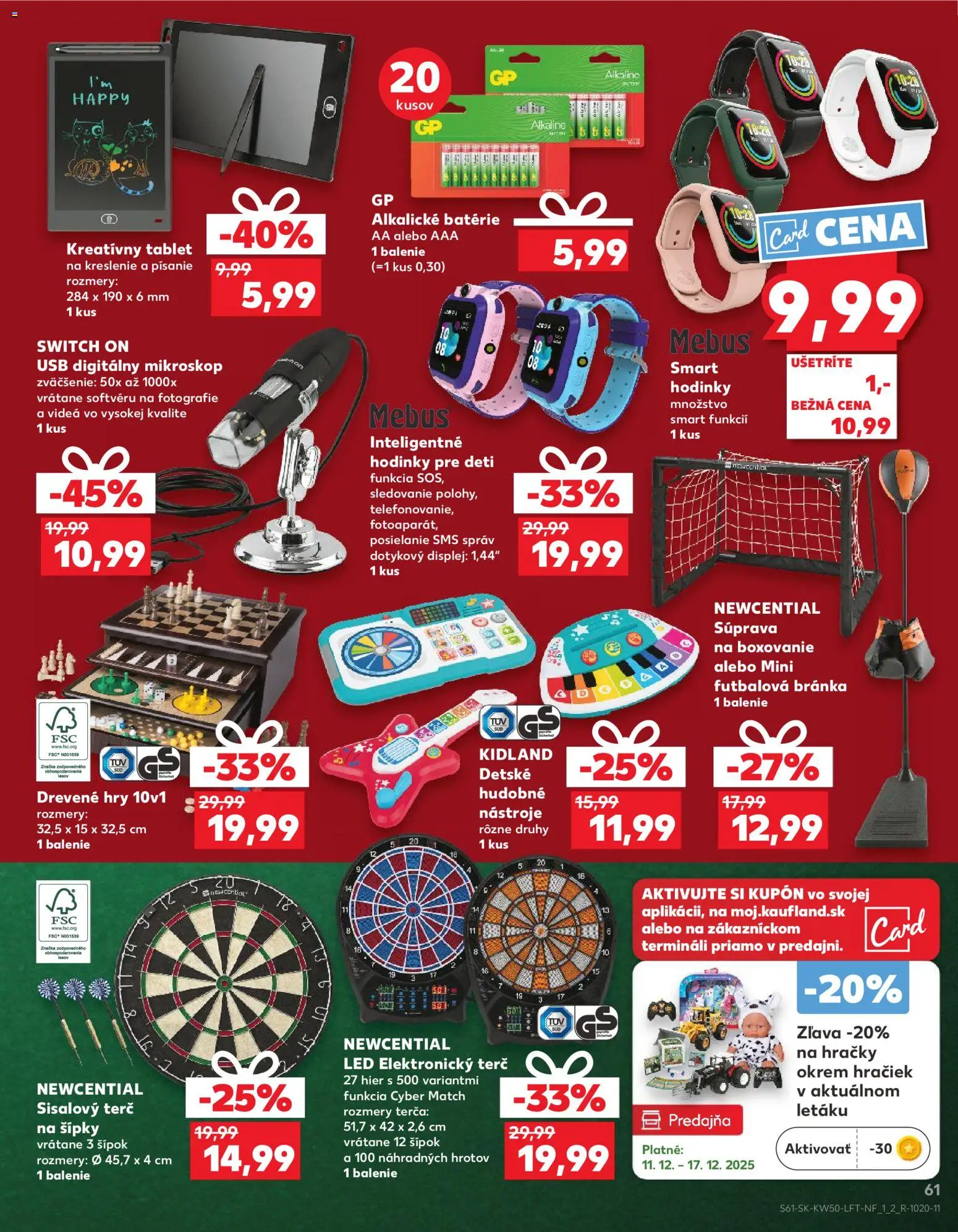 Náhľad Kaufland letáku platného od 11.12.2025 - Smart hodinky, Hodinky, Tablet, Hračky, Inteligentné hodinky, USB, Led, Hodinky pre deti