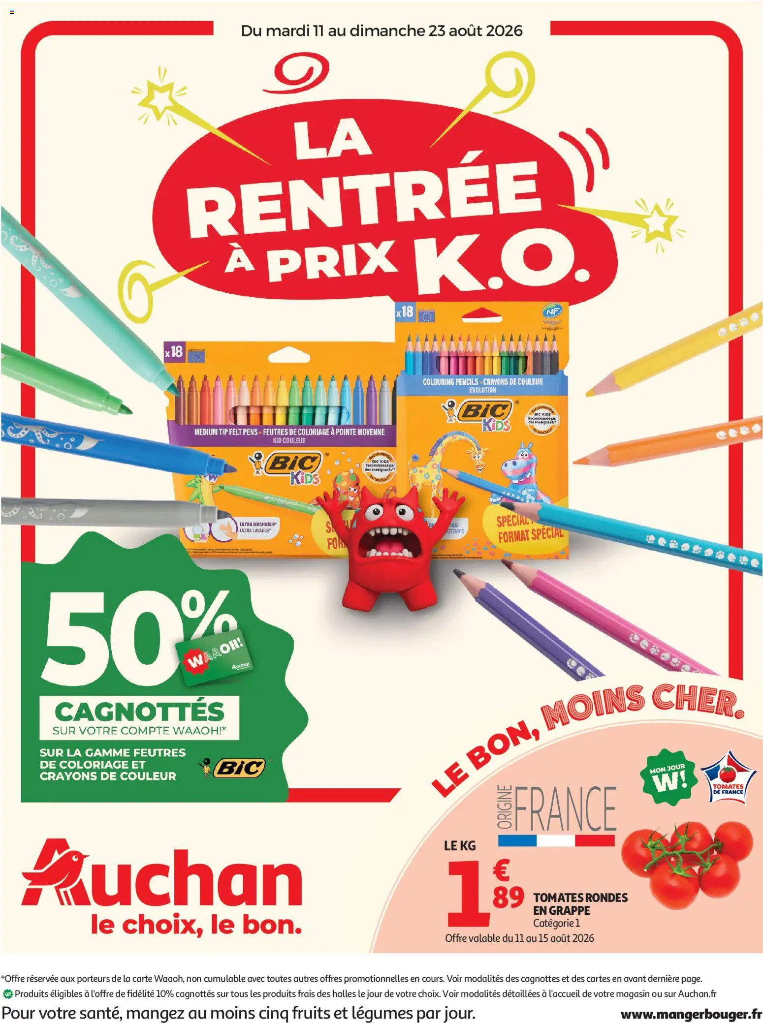 Voorbeeld van Auchan Rentrée prix KO hypers van winkel Auchan geldig vanaf 11/08/2026 - La